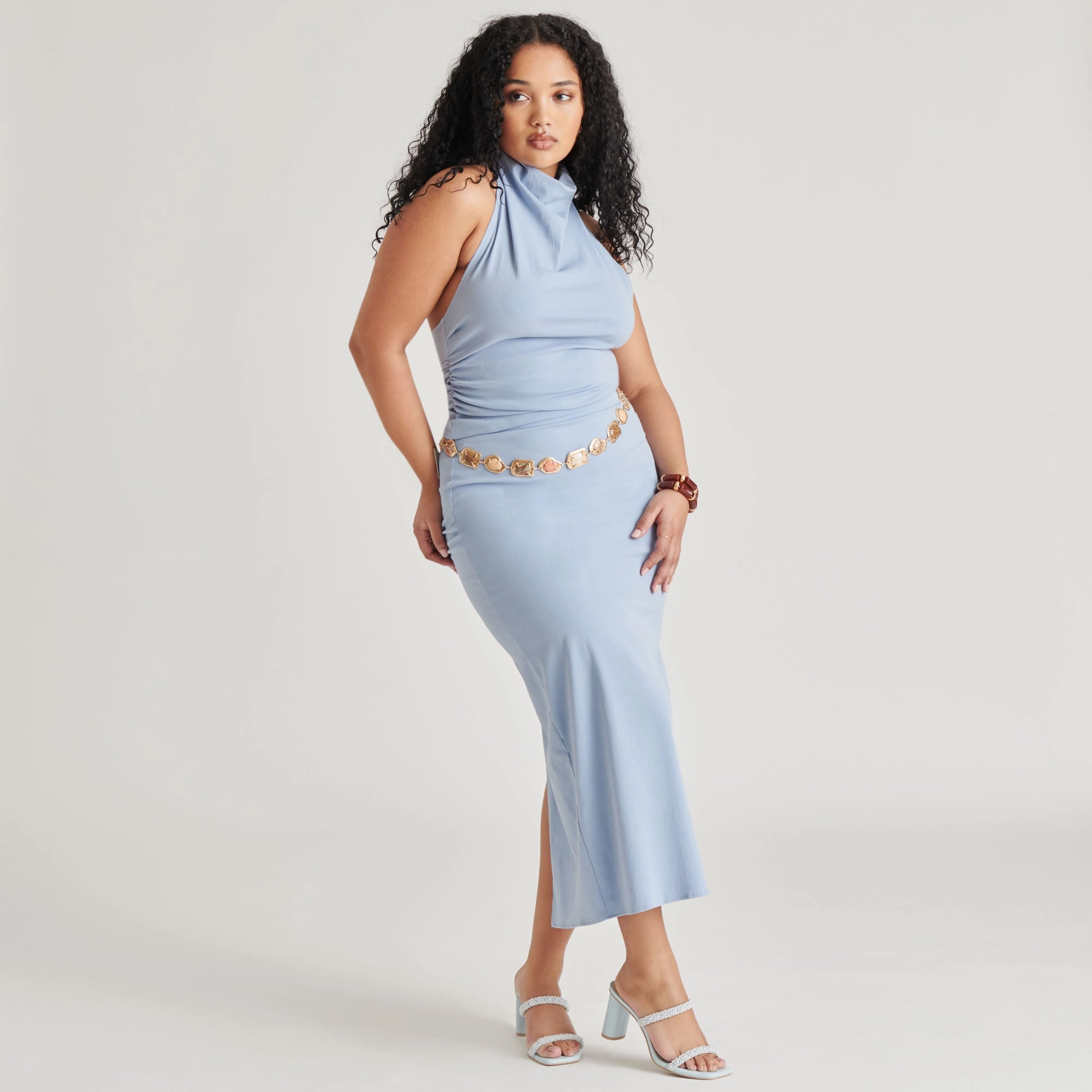 NOLAH PEARL HEELS ICE BLUE STELLA Suede Feel