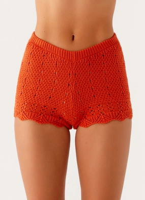 Oakley Low Rise Mini Shorts - Orange Temperature Regulating Tech Chic Design