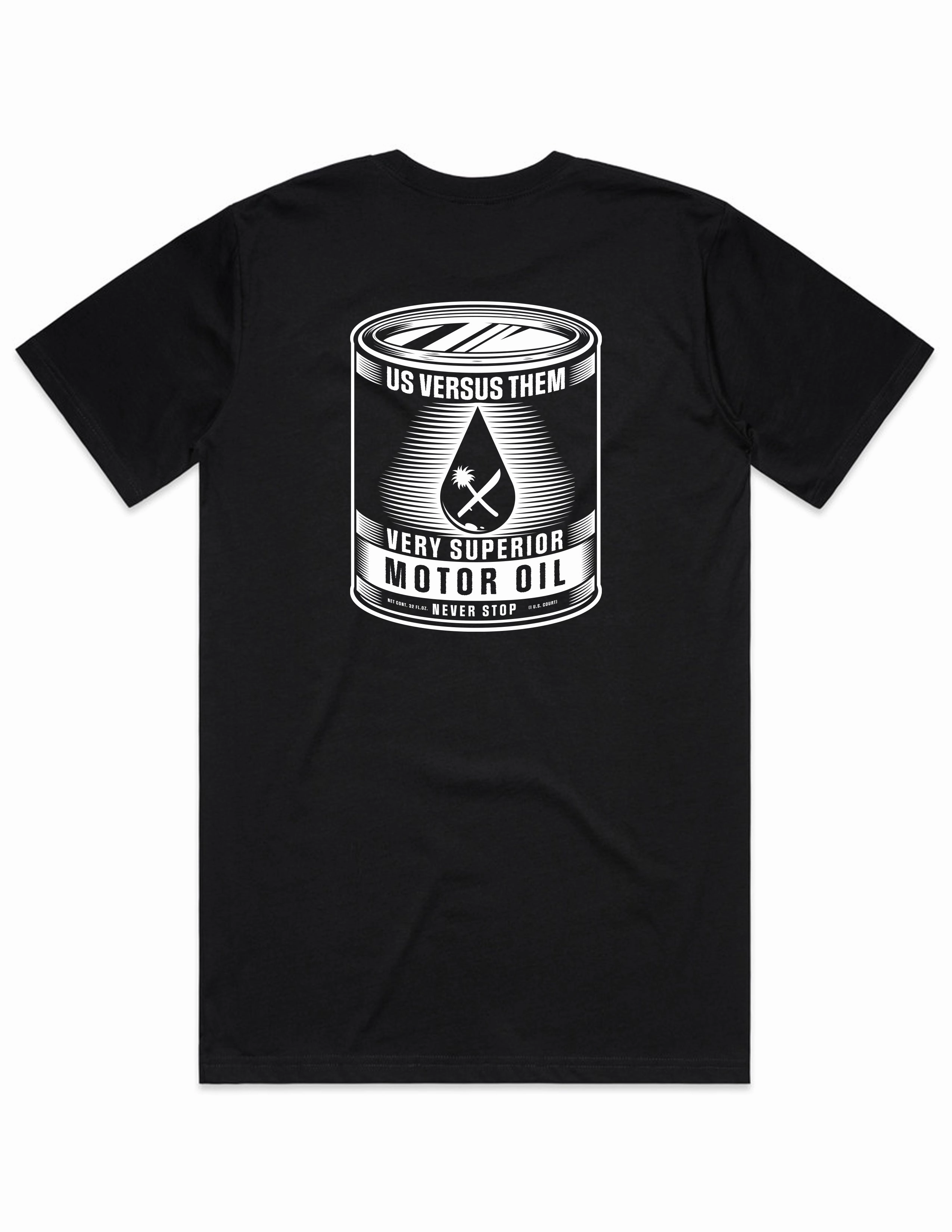 OLD MOTOR OIL TEE Ergonomic Cut LongLastingColor