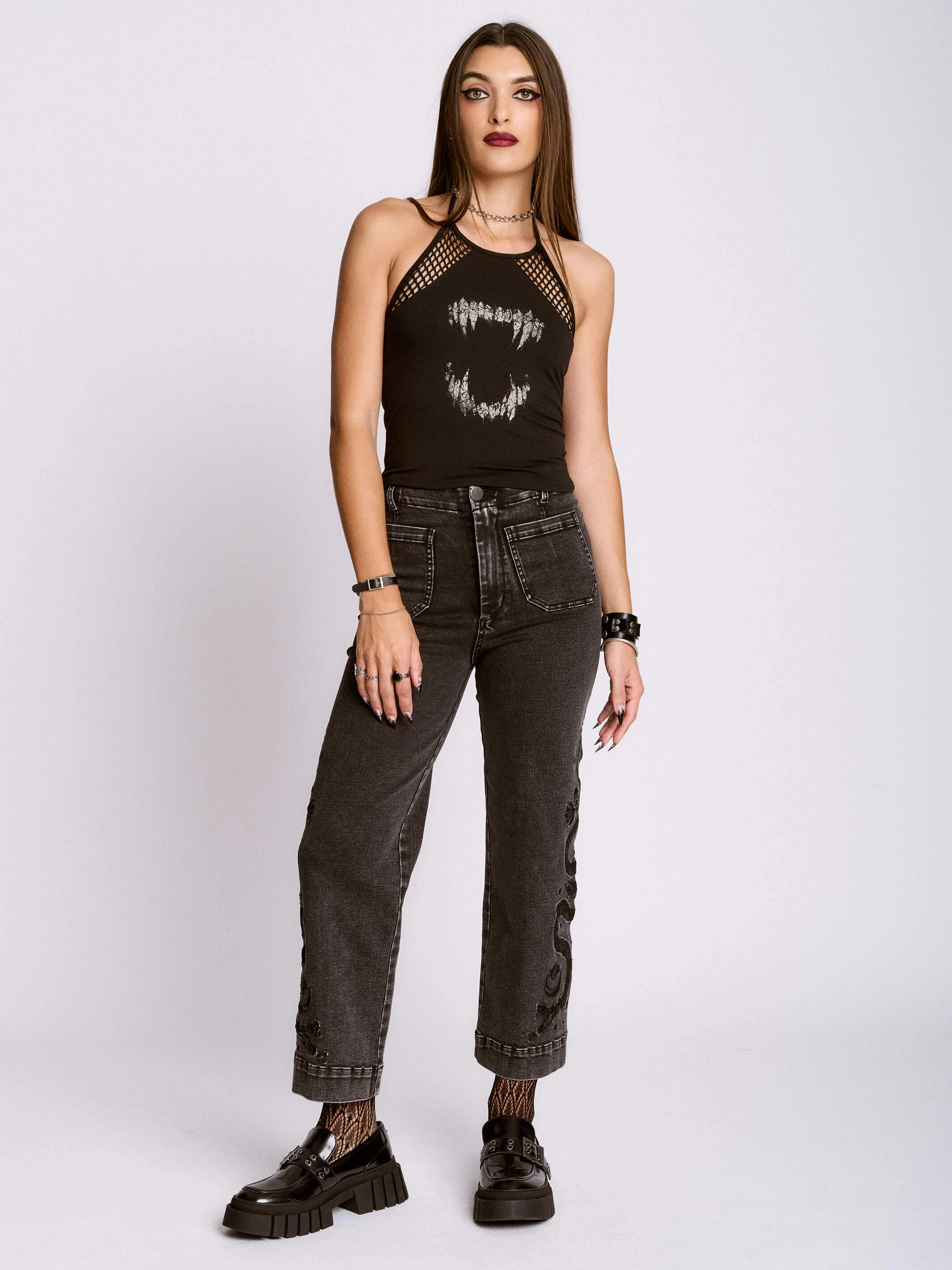 Undead Fishnet Halter Flexi Stretch Material Finish - smooth