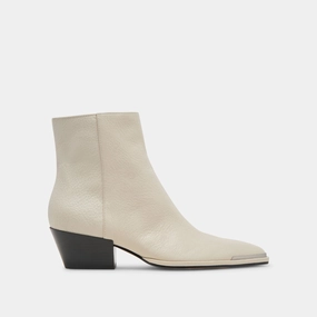 NONAH BOOTIES IVORY LEATHER Soft Step Cushion Collar