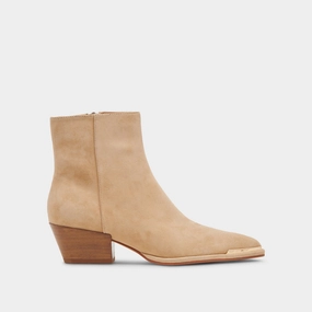 NONAH BOOTIES TAN SUEDE compression