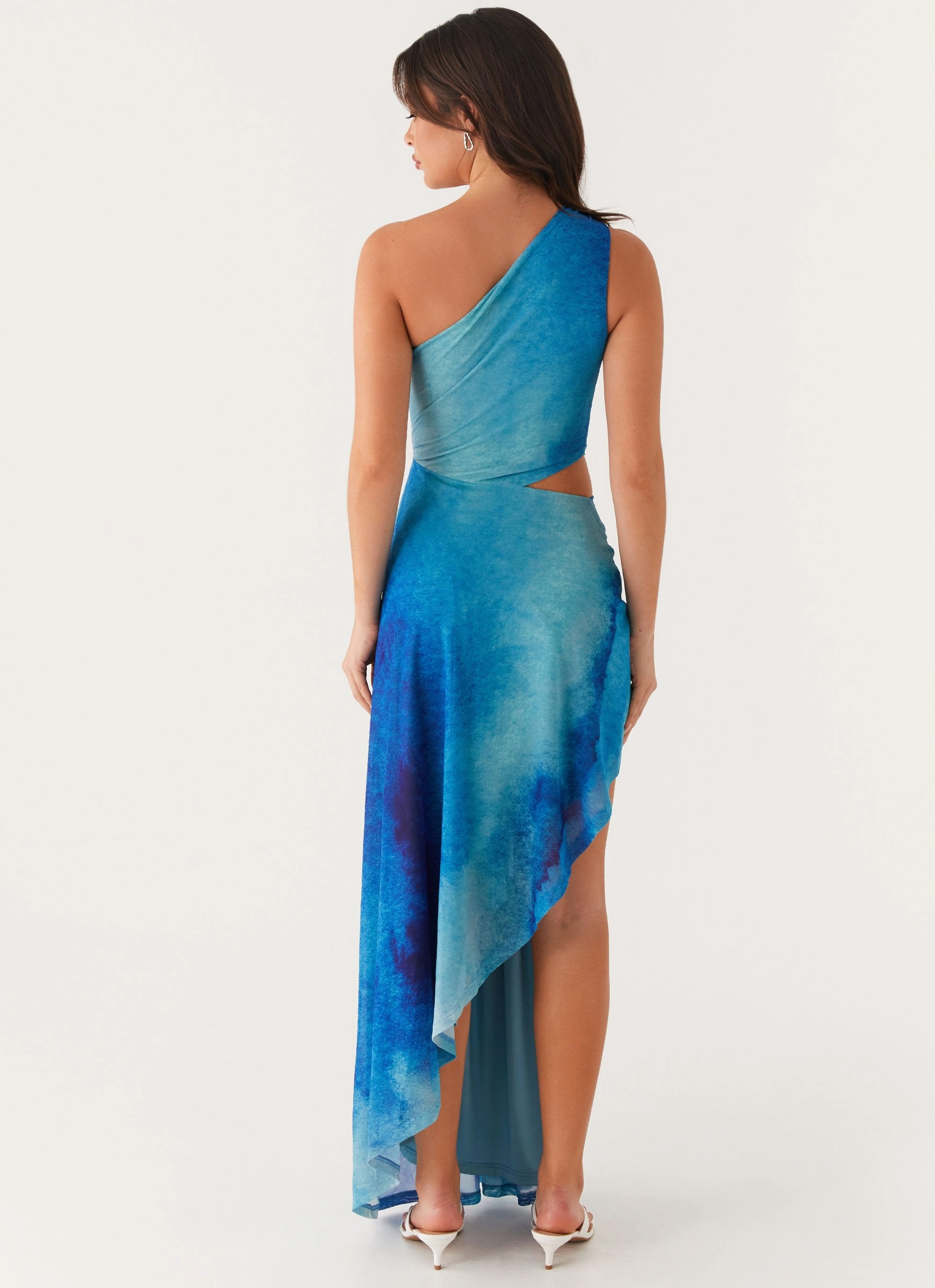 Must Have Spring Garden Blinded Maxi Dress - Blue Tie Dye