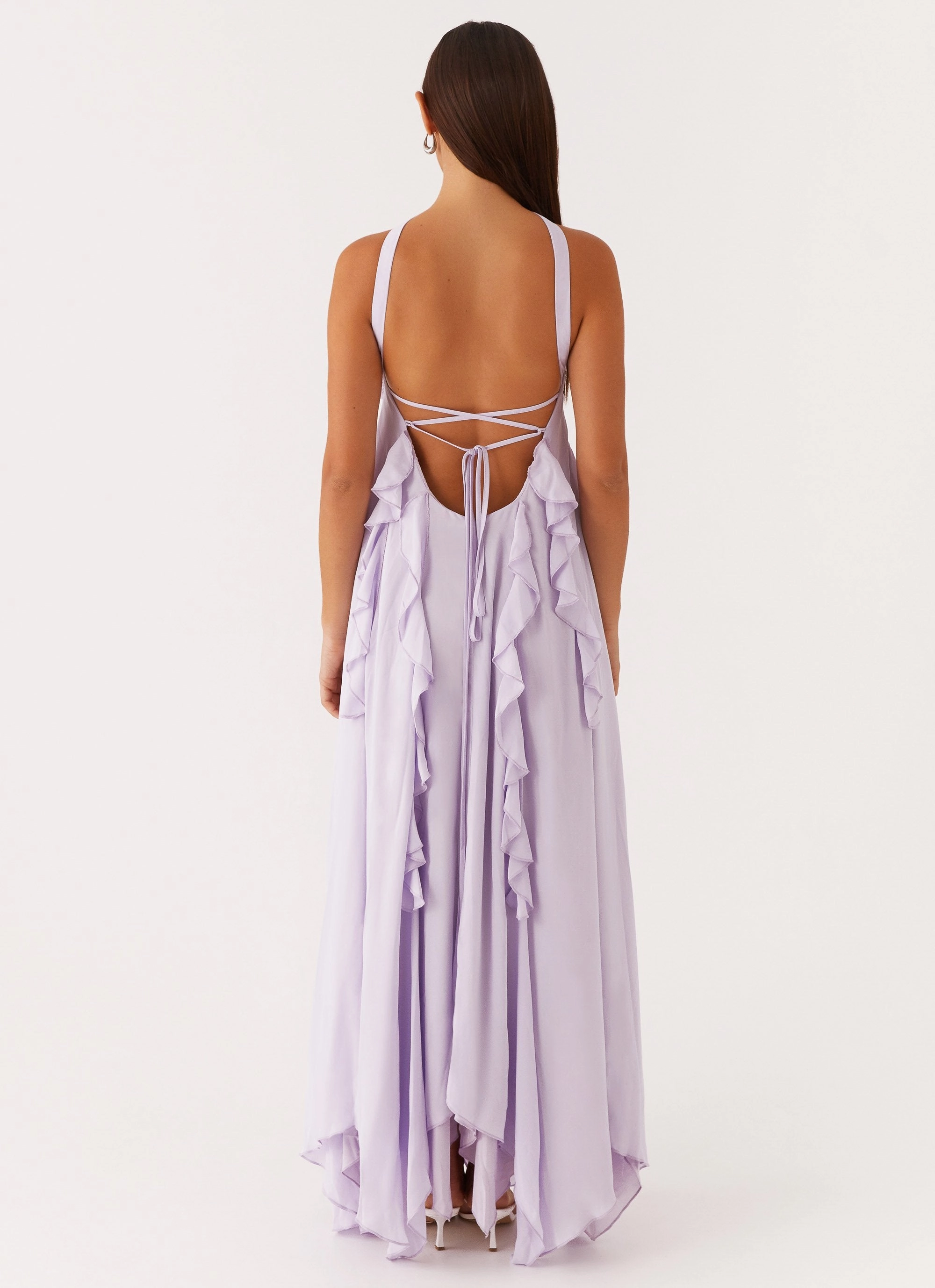 Sheer Light Tailored Cut Florence Maxi Dress - Lilac