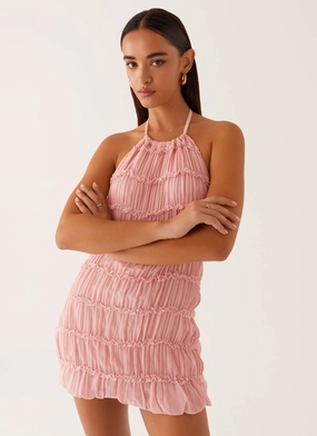 Aullie Mini Dress - Pink Stylish Choice