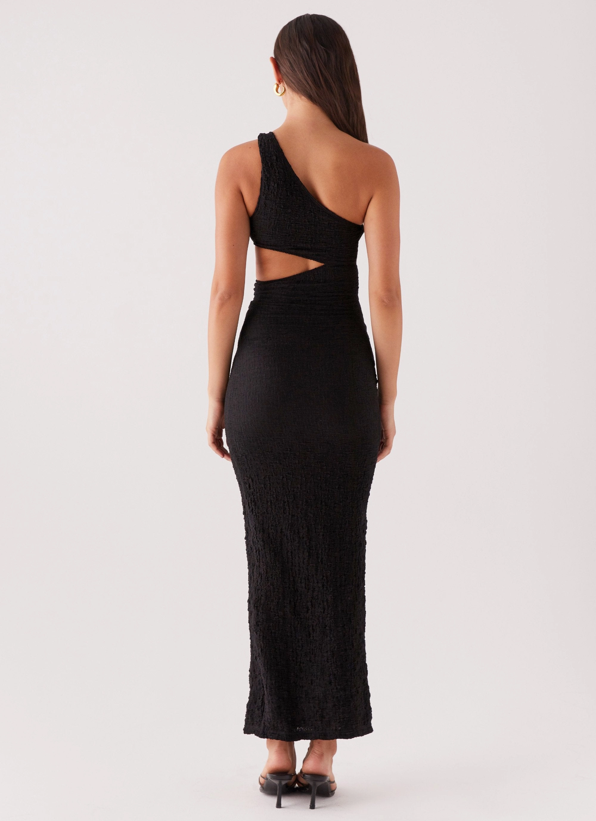 North Haven Maxi Dress - Black Draped Fabric