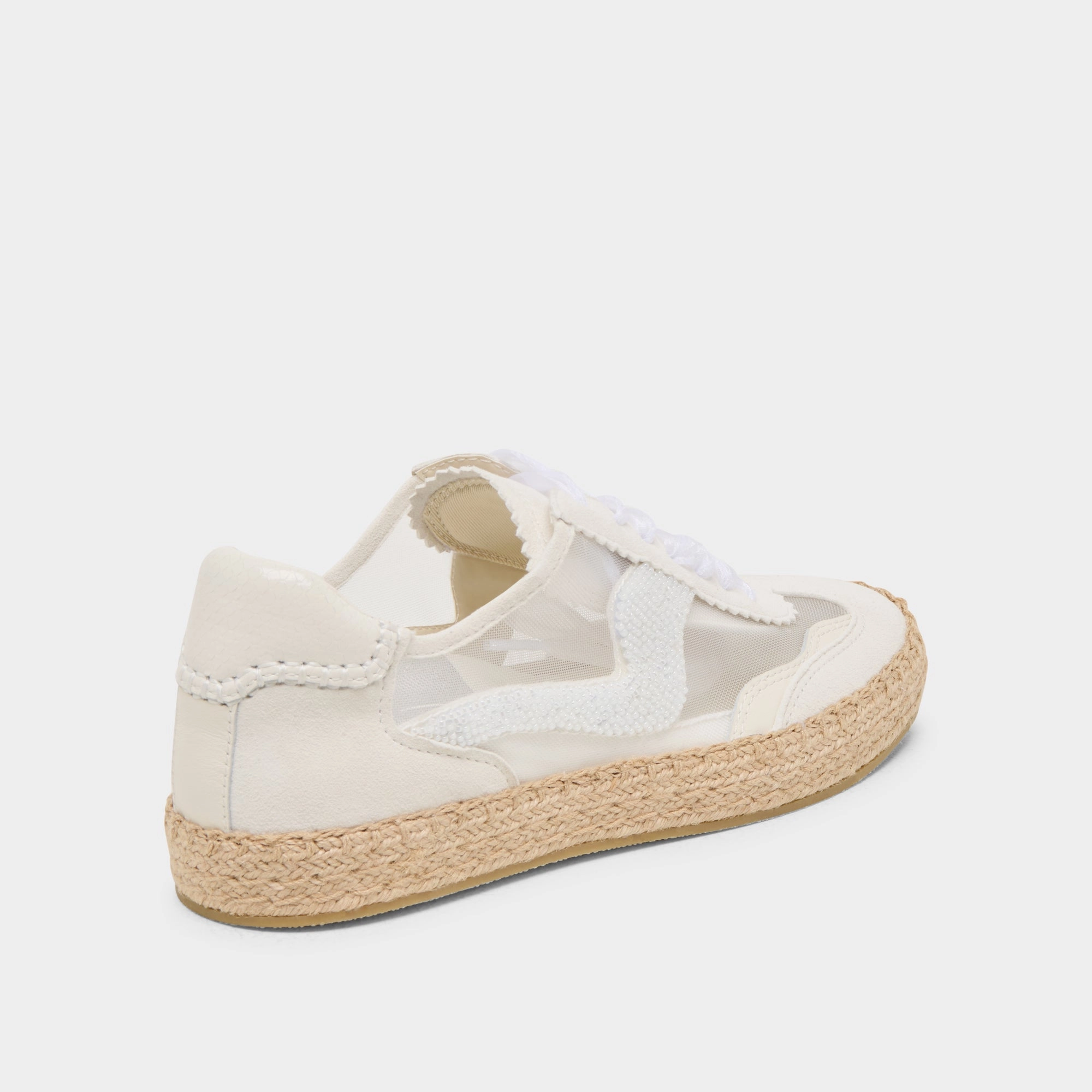 NOTICE ESPADRILLE BEAD SNEAKERS WHITE MESH All Day Comfort