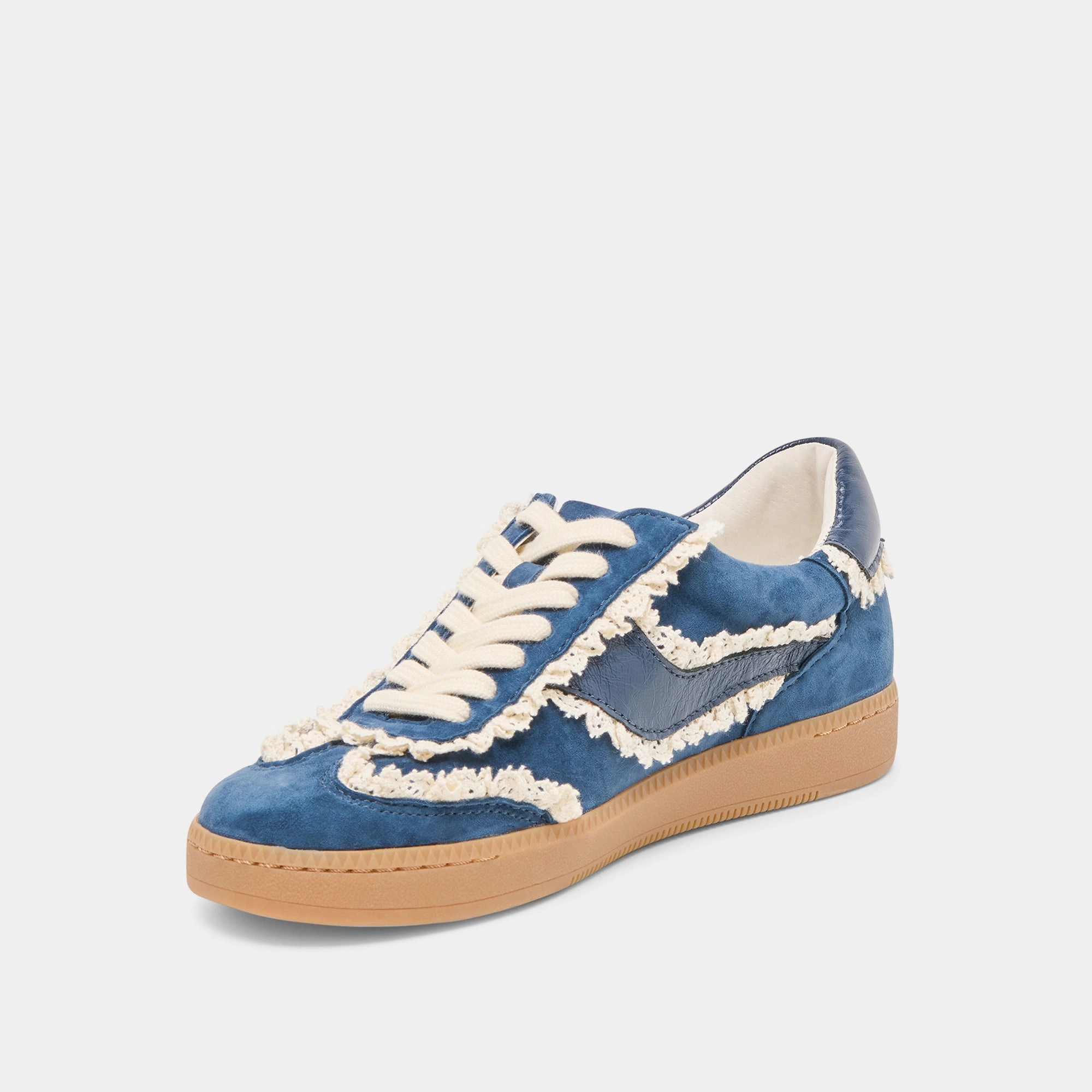 Vegan Leather Construction NOTICE LACE SNEAKERS NAVY SUEDE