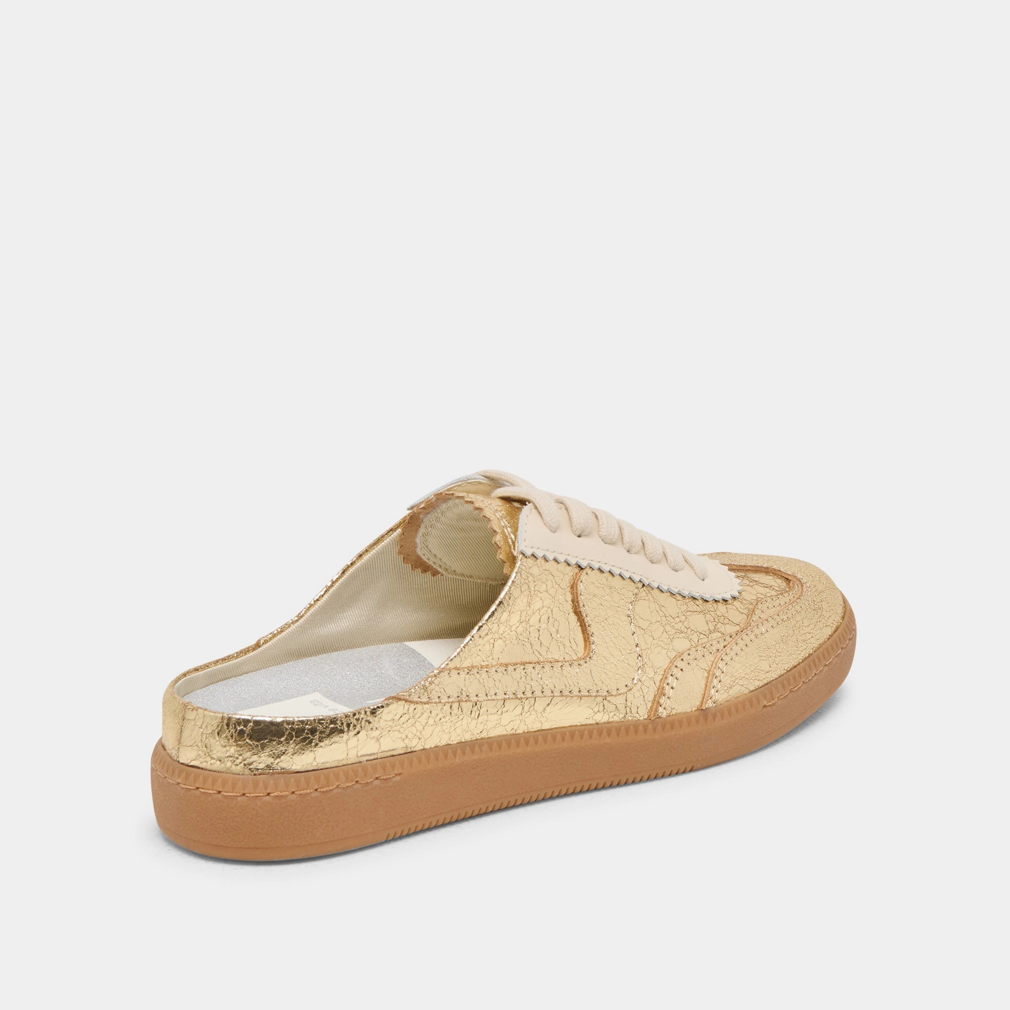 Temperature control NOTICE SLIDE SNEAKERS GOLD DISTRESSED LEATHER