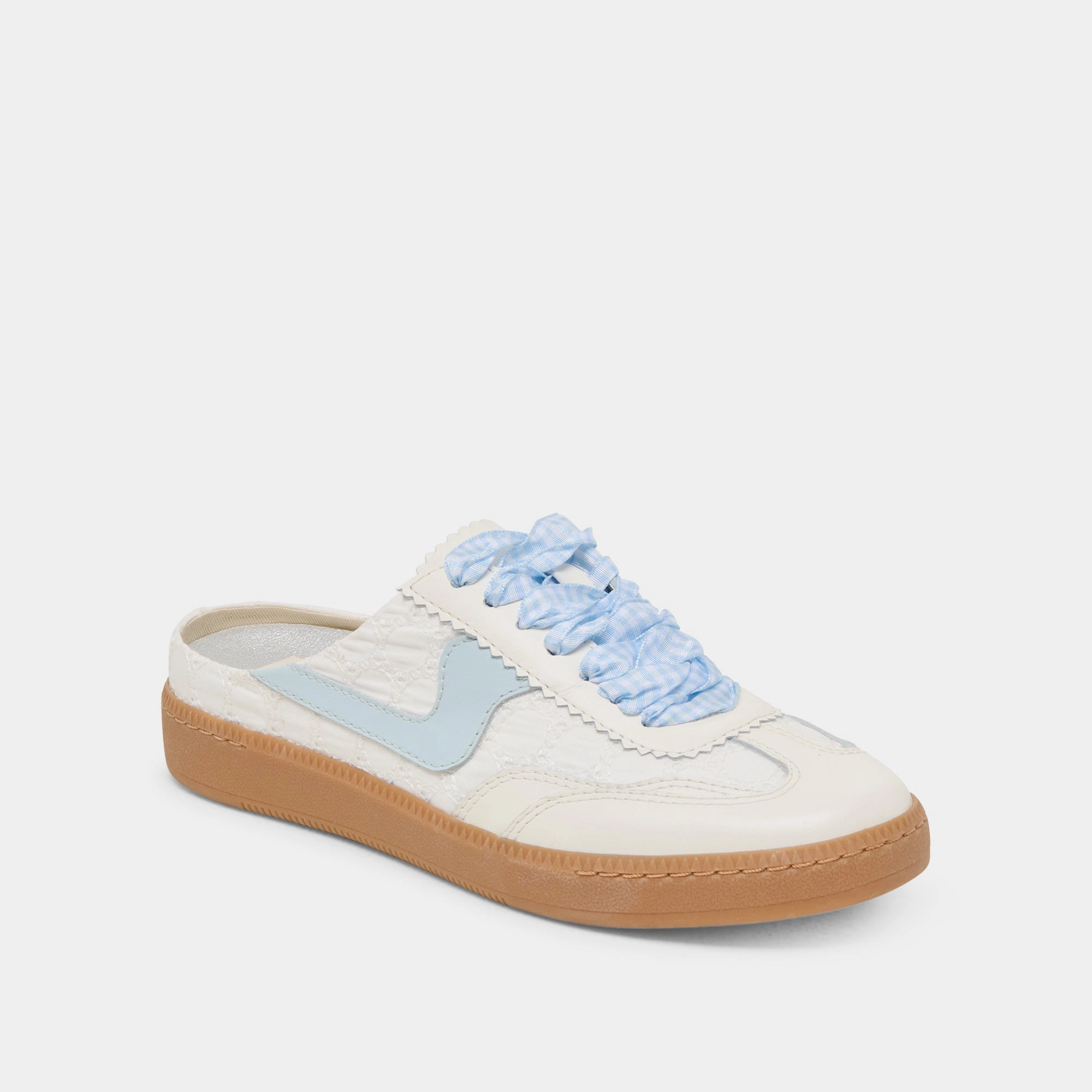 Urban Commute NOTICE SLIDE SNEAKERS WHITE BLUE EYELET