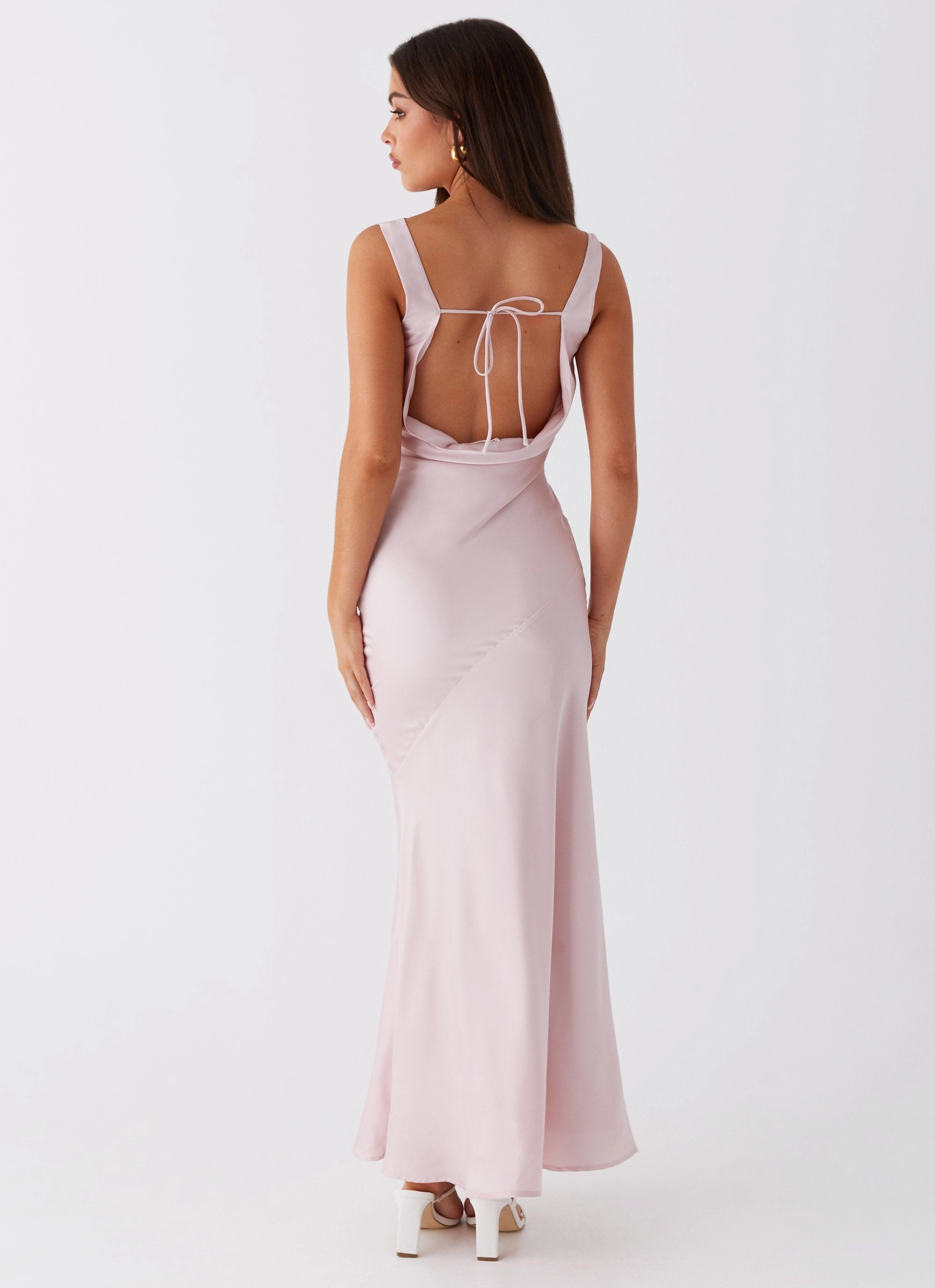 Be Mine Satin Maxi Dress - Mauve Pink Lace Ease Lounge Comfort