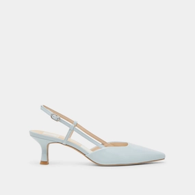 Chic Appeal Trendy Vibe ODELA HEELS ICE BLUE LEATHER