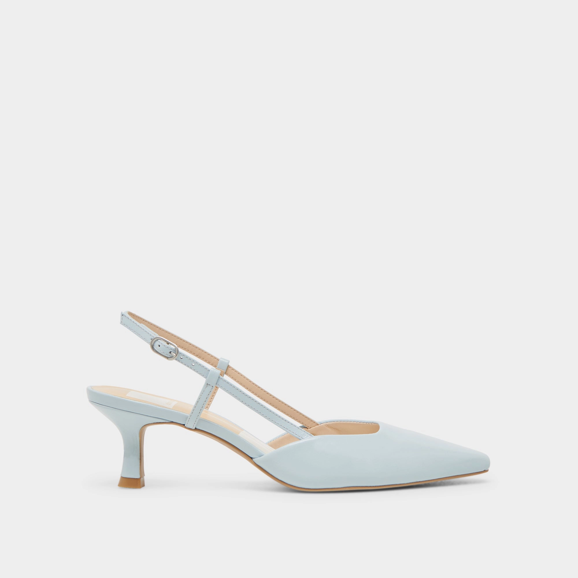 Chic Appeal Trendy Vibe ODELA HEELS ICE BLUE LEATHER