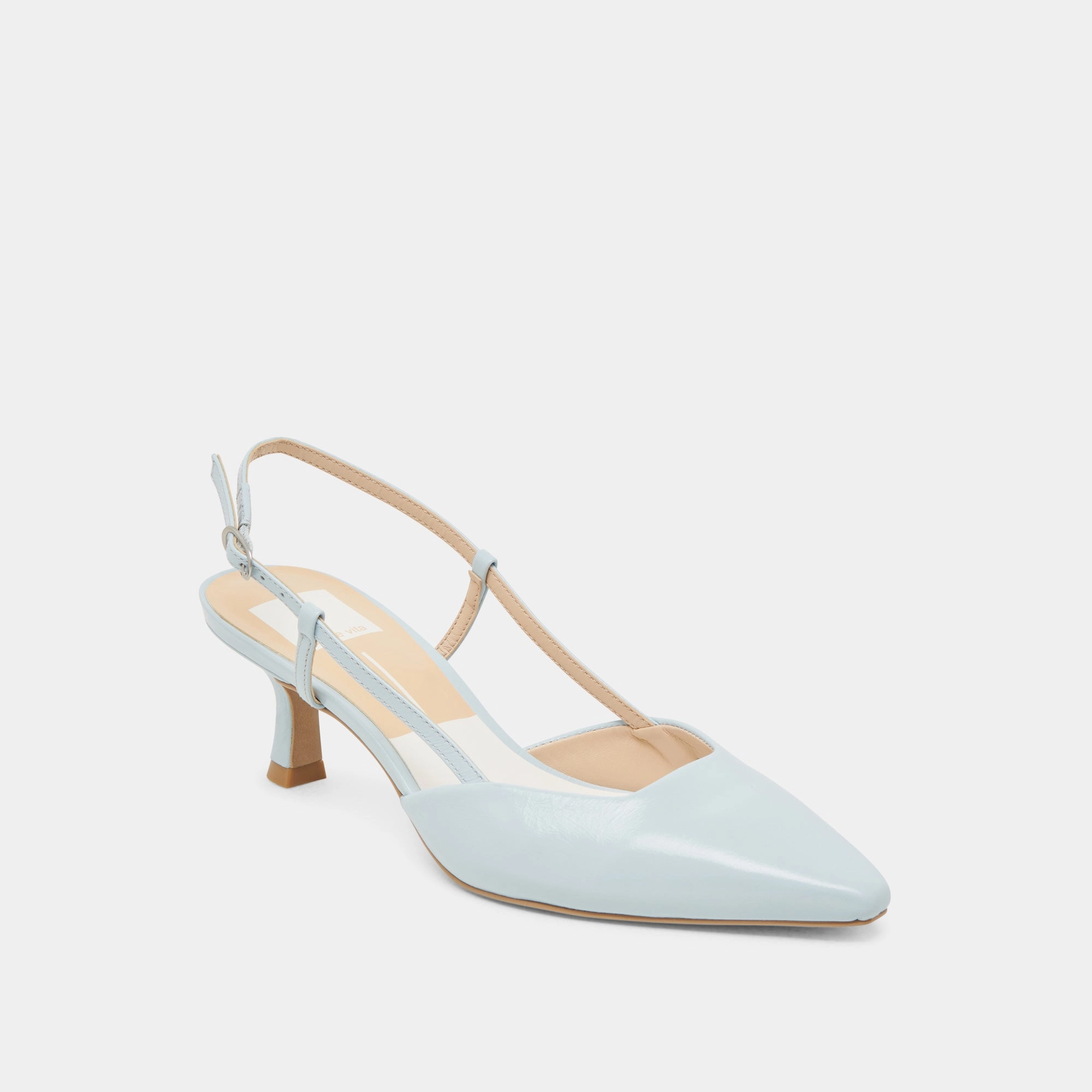 Height Elevation Patent Leather ODELA HEELS ICE BLUE LEATHER