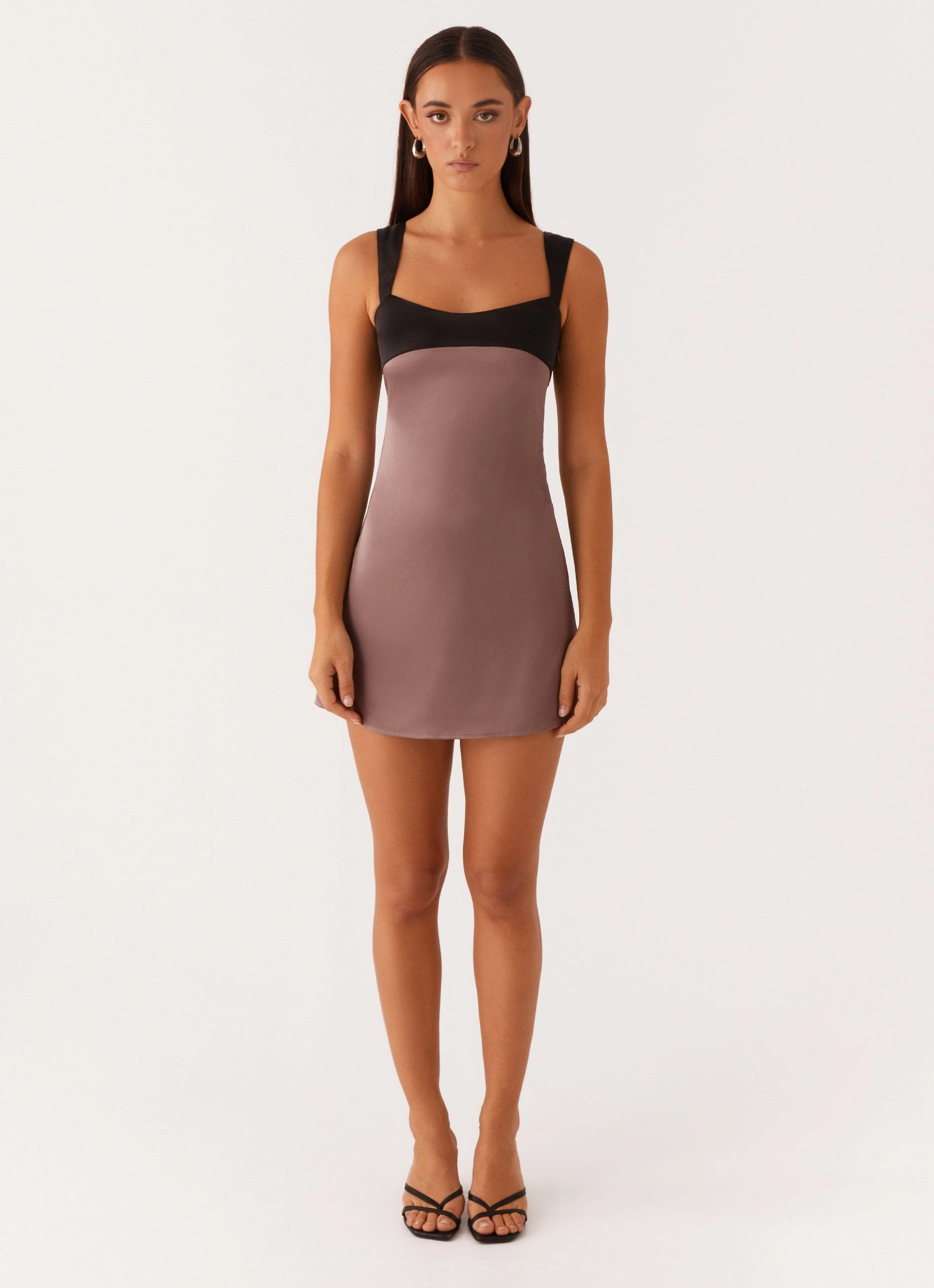 Odette Satin Mini Dress - Steel Me Away Perfect Layering Light Wear