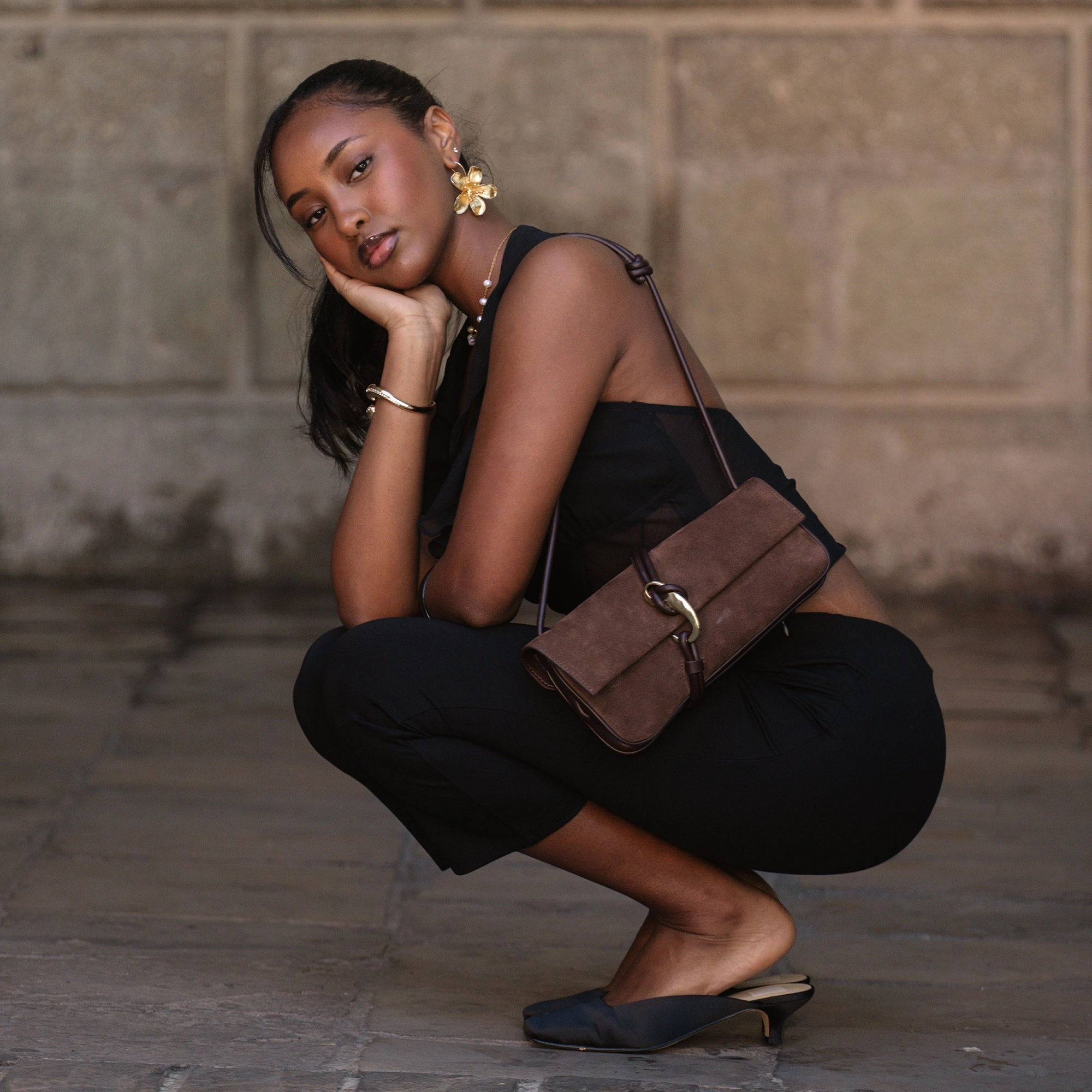 UMARA HEELS ONYX SATIN Urban Glow High Heel