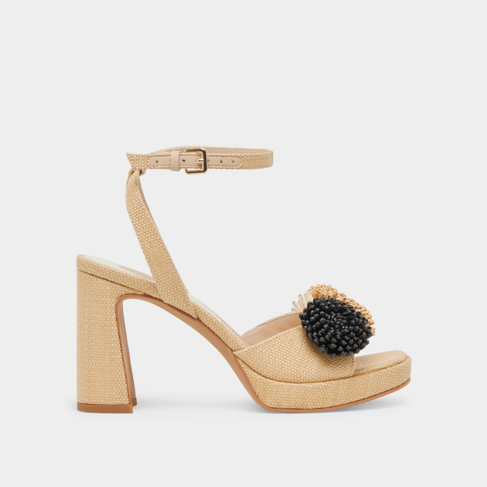 OLIVEA HEELS BLACK NATURAL RAFFIA Walk Spark
