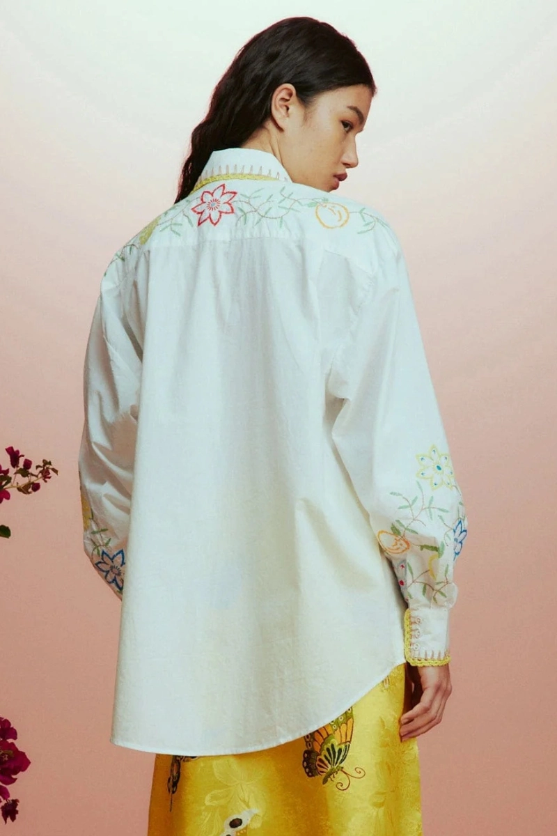 Wrinkle Resistant Finish Must-Have Item Olivia Embroidered Shirt