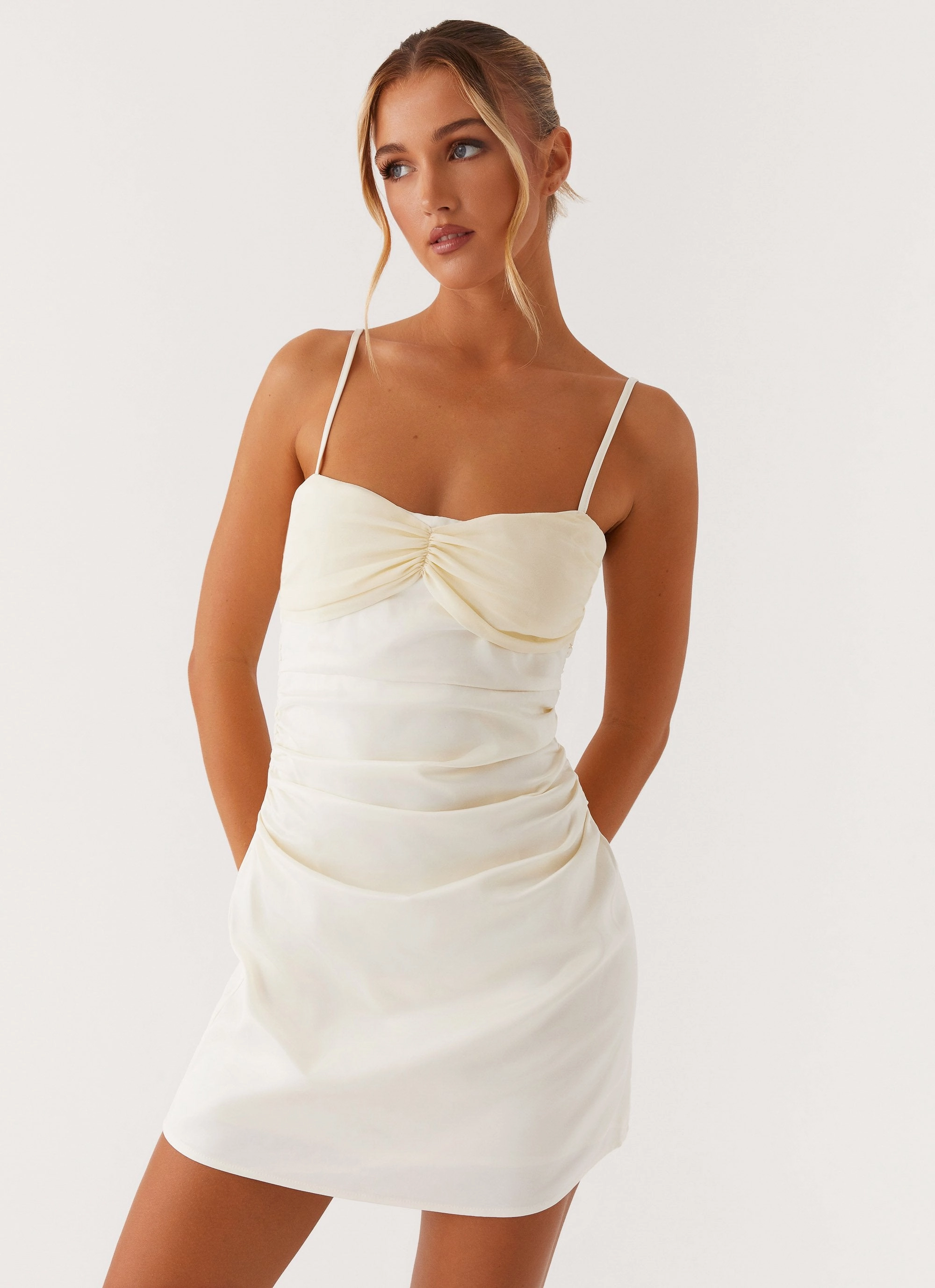 Chic Harmony Organic-Fabric Last Summer Mini Dress - Ivory