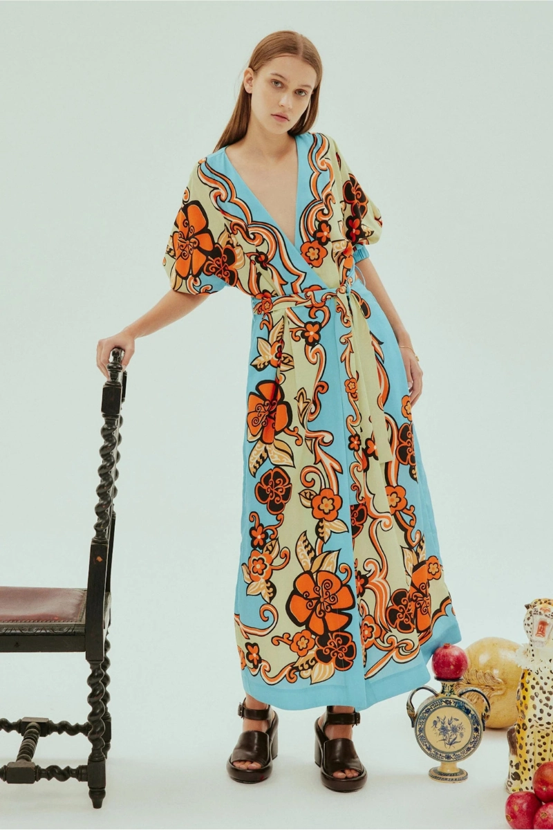 Casual Layers Youth Charm Ondine Wrap Midi Dress