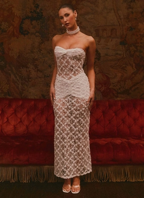 DeepPocketStyle Versatile Layer Ottilie Lace Maxi Dress - White