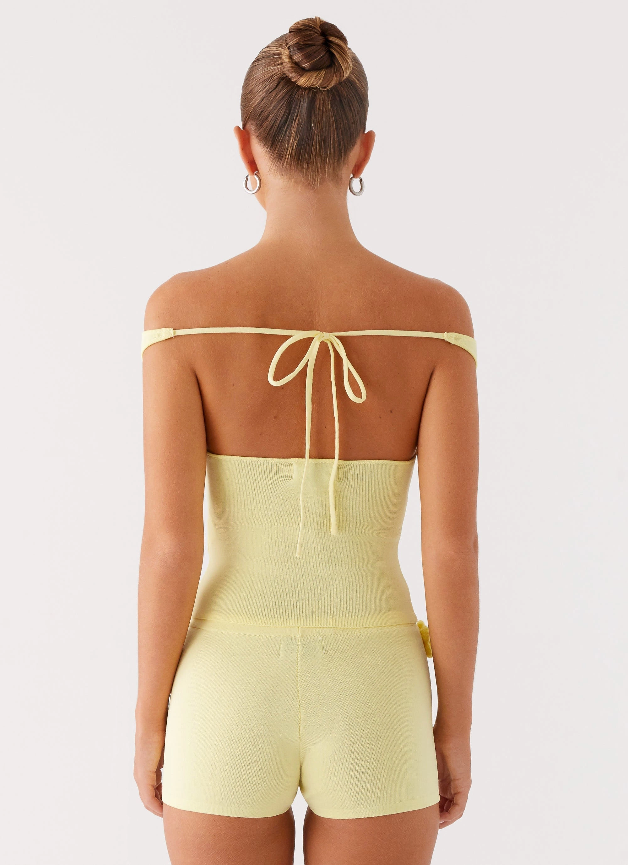 Aliah Knit Shorts - Yellow Relaxed Vibe