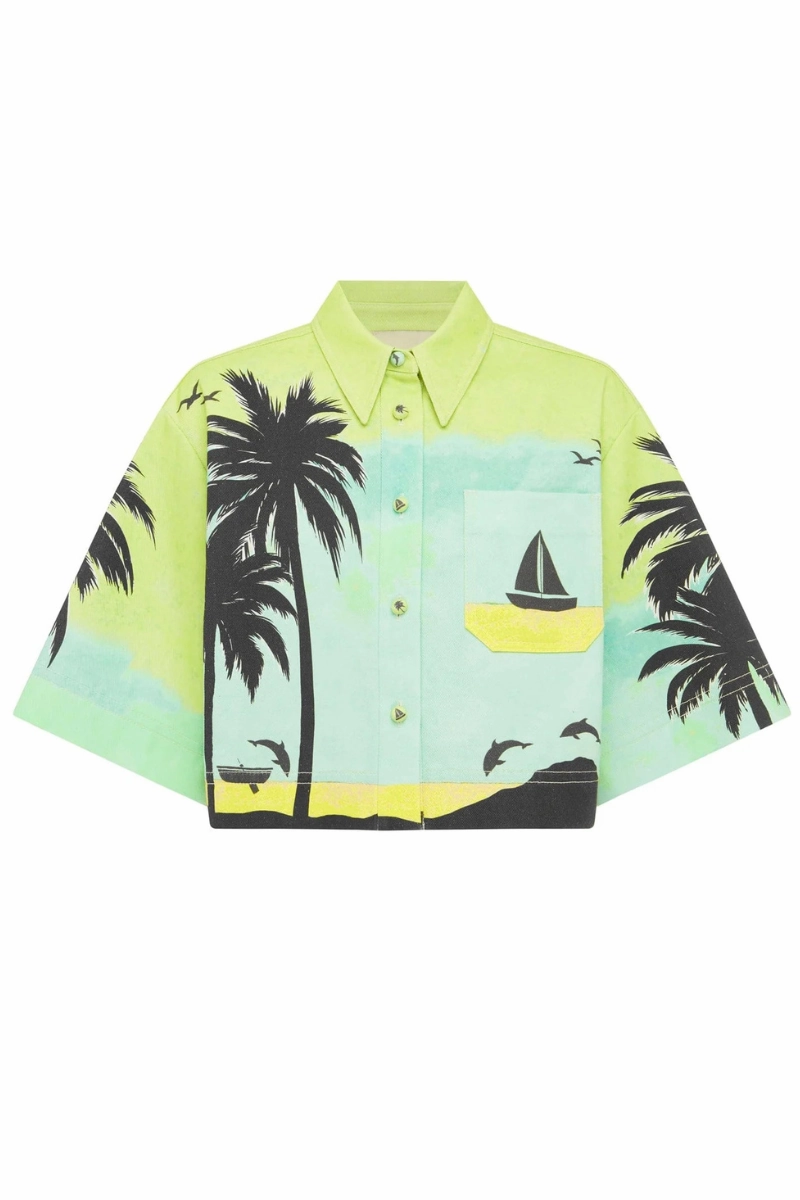 Sail Away Cropped Shirt Premium Quality Flexible Mobility