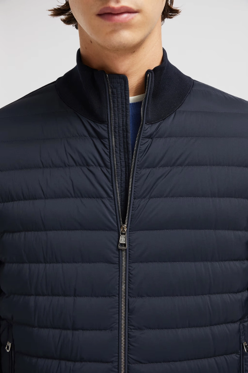 Breathable Material Padded Zip-Up Cardigan