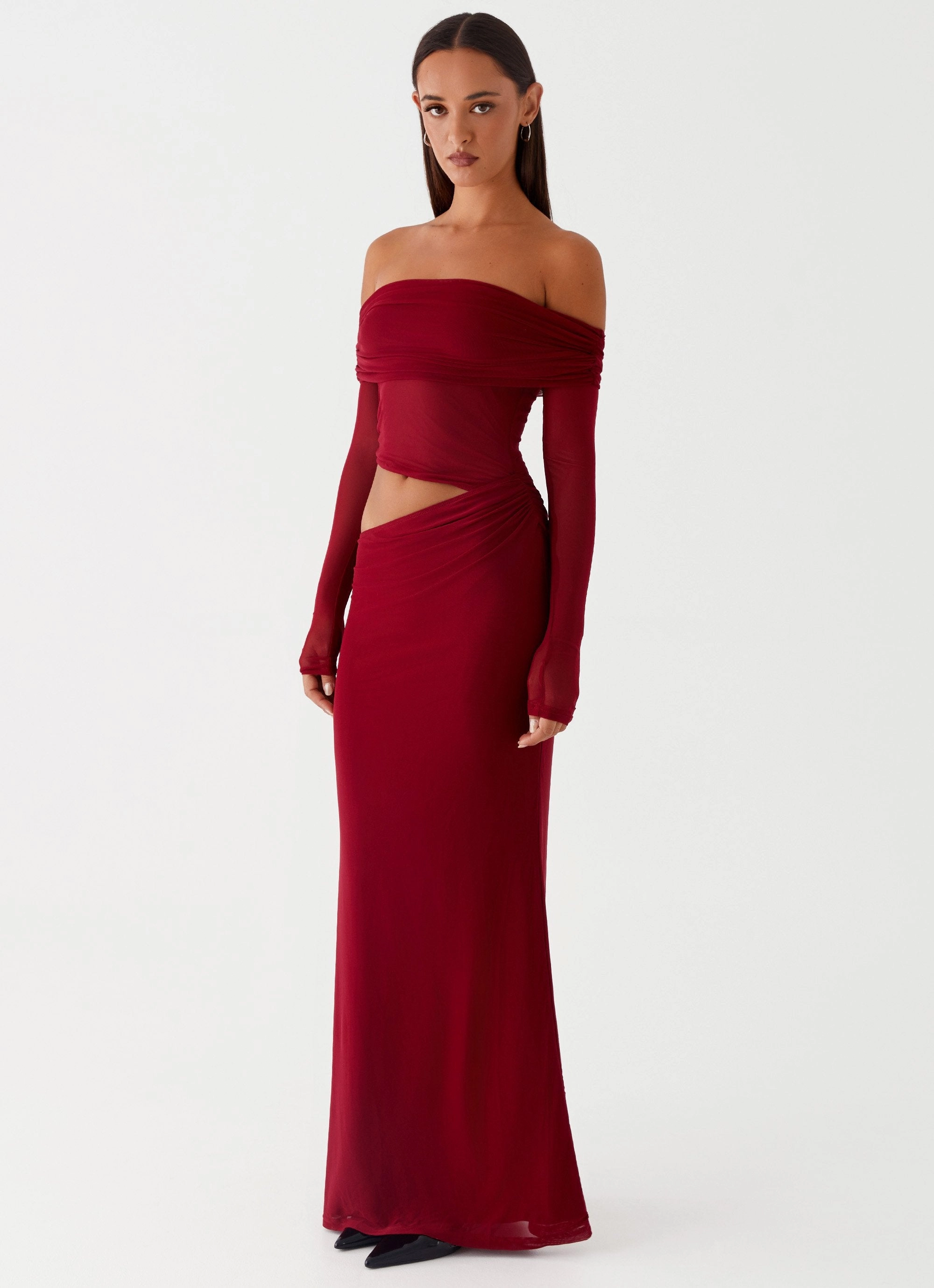 Emery Maxi Dress - Cherry Red Timeless Trend Smart Shape