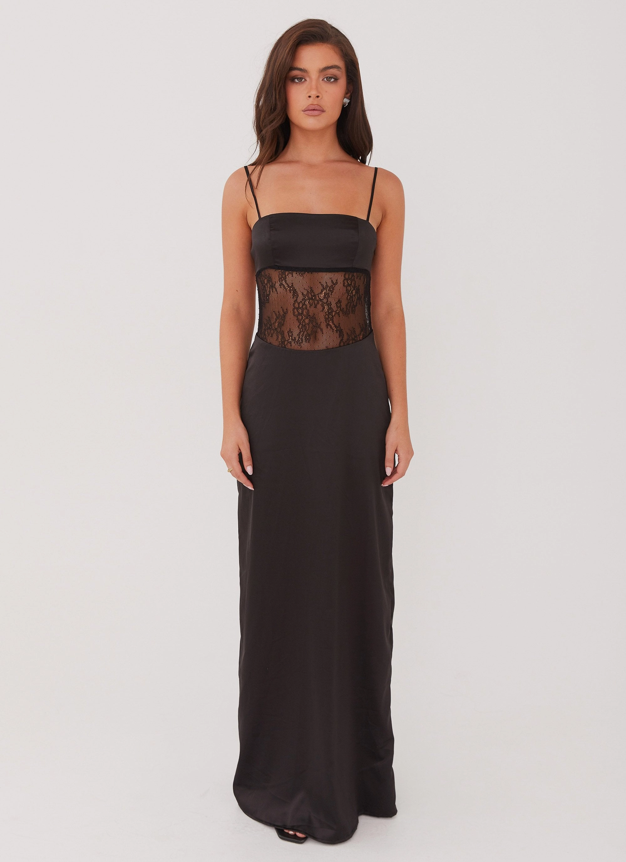 Palais Royale Lace Maxi Dress - Black Slim Shape