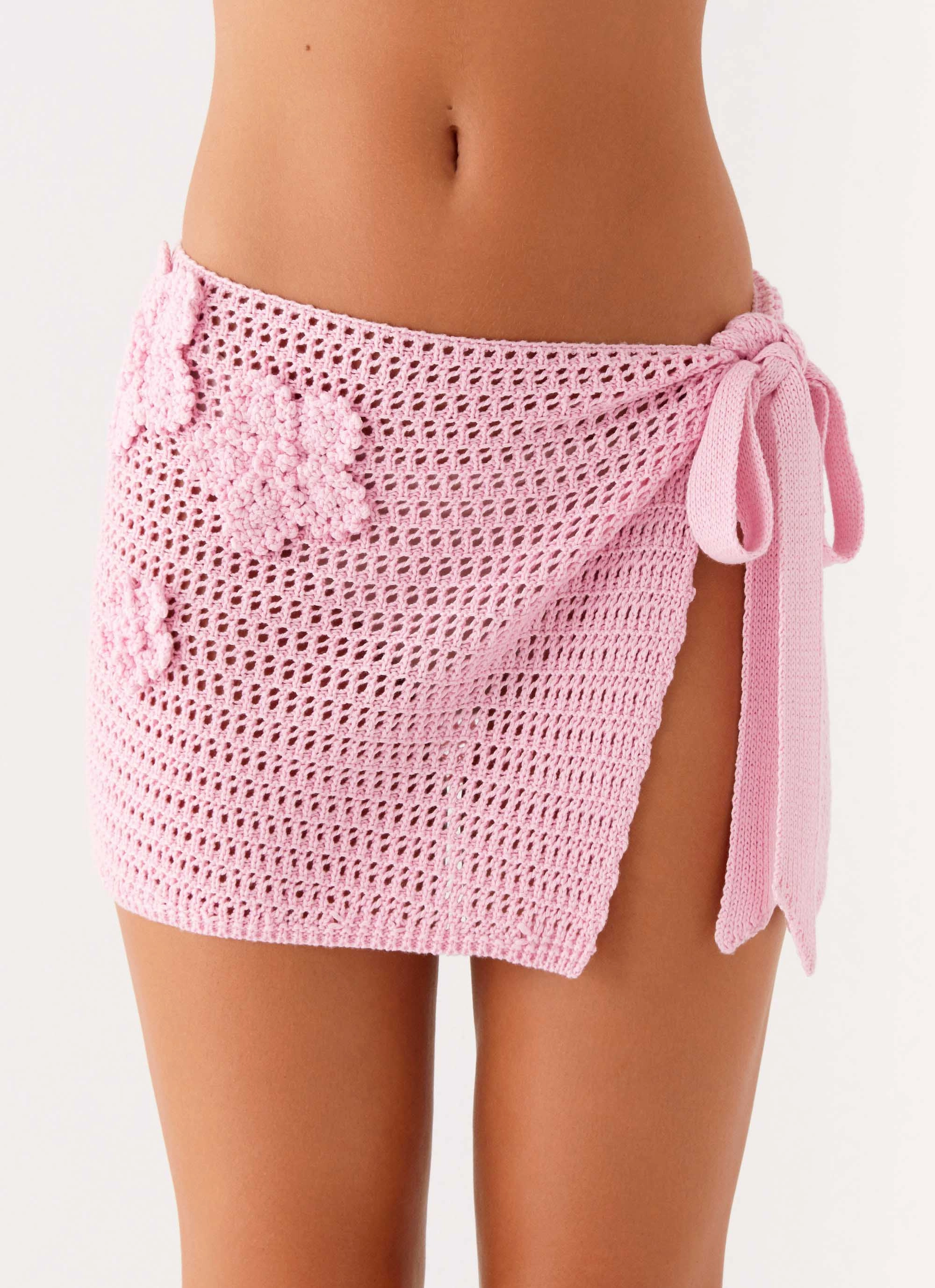 Palazzo Crochet Wrap Skirt - Pink Classic Comfort