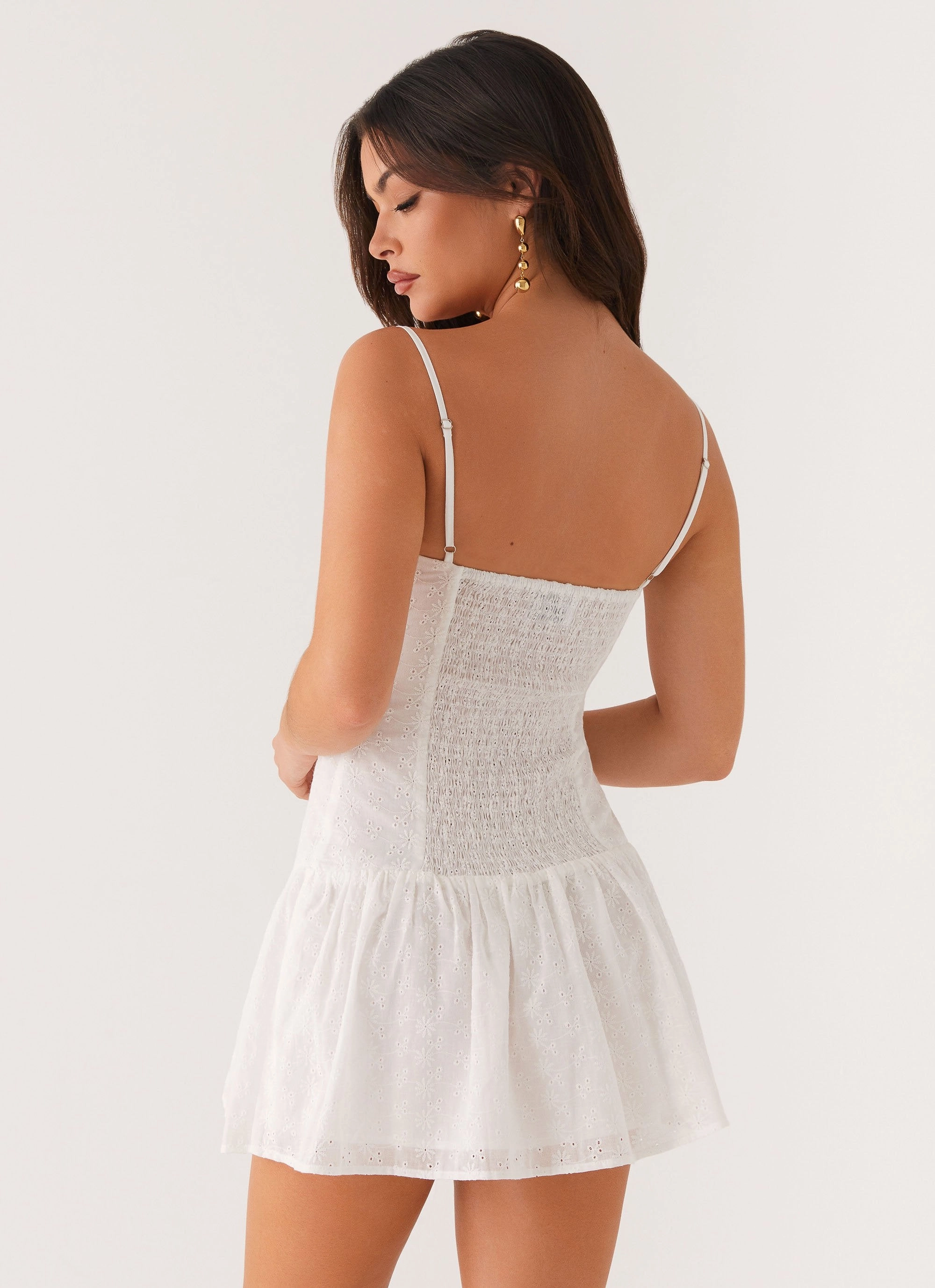 Gemstone-Detail Palm Springs Mini Dress - White