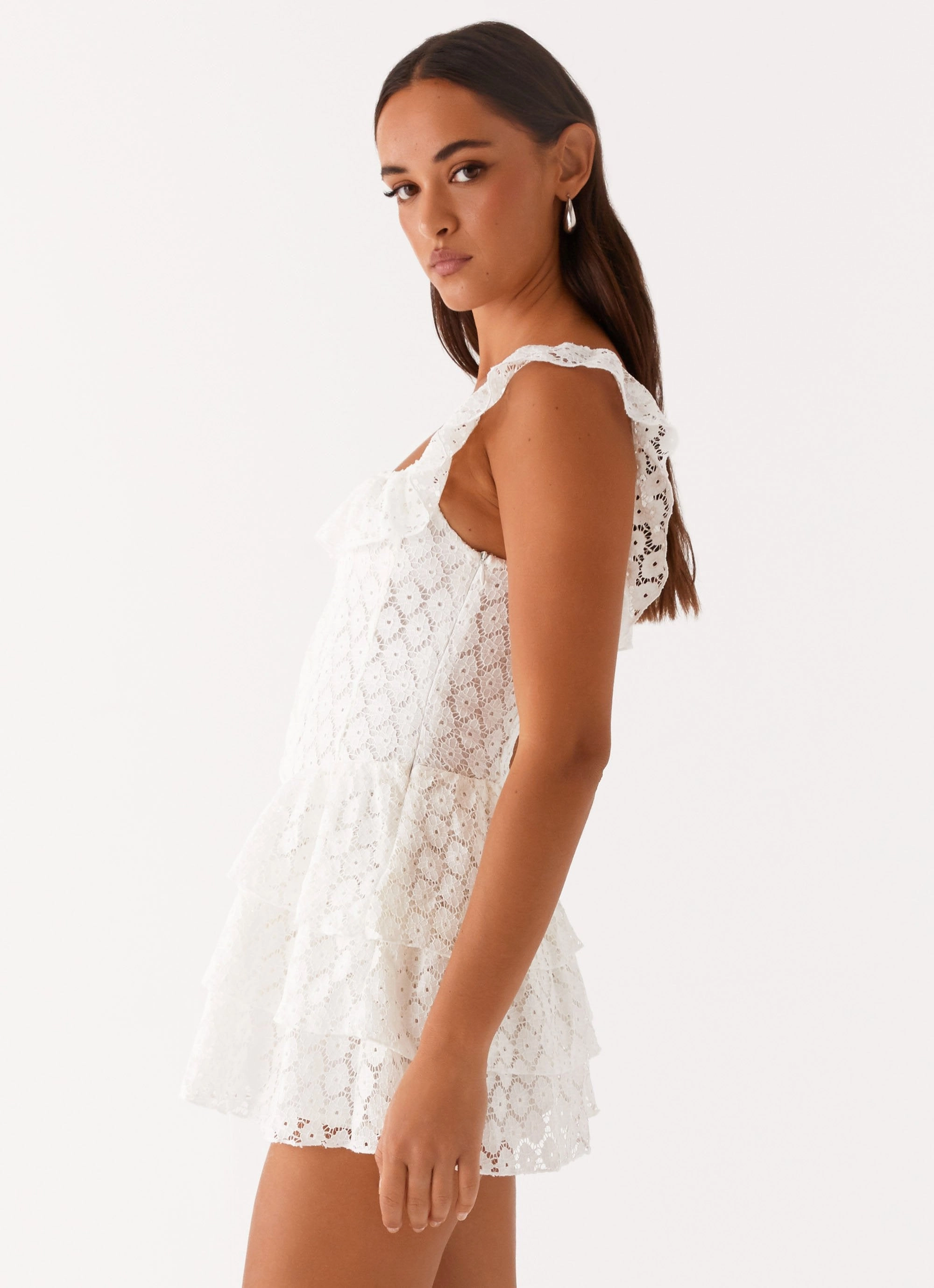 Paradise Dreams Corset Mini Dress - White Soft Air Bold Color