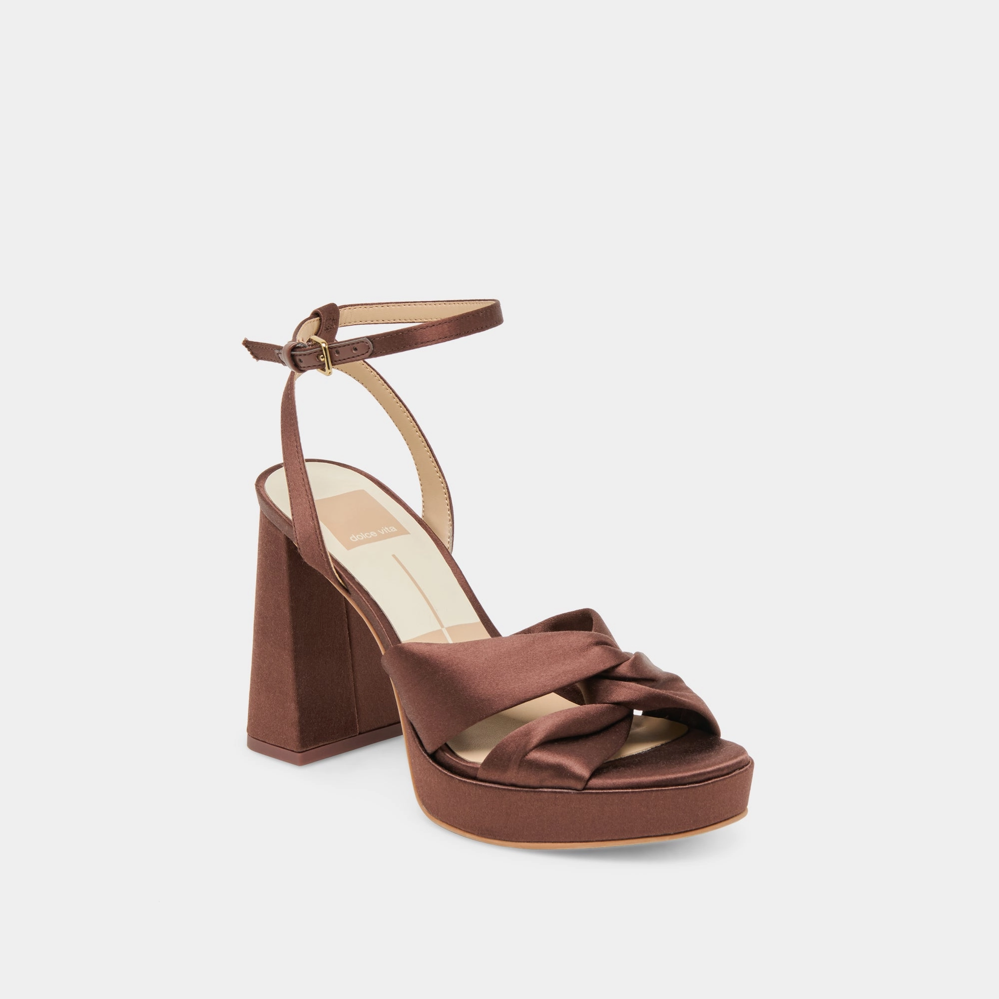 PARLO HEELS MID BROWN SATIN Smart Design