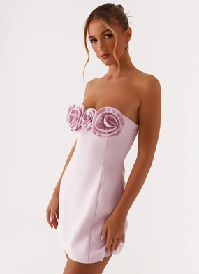 Patsie Strapless Mini Dress - Pink foldable