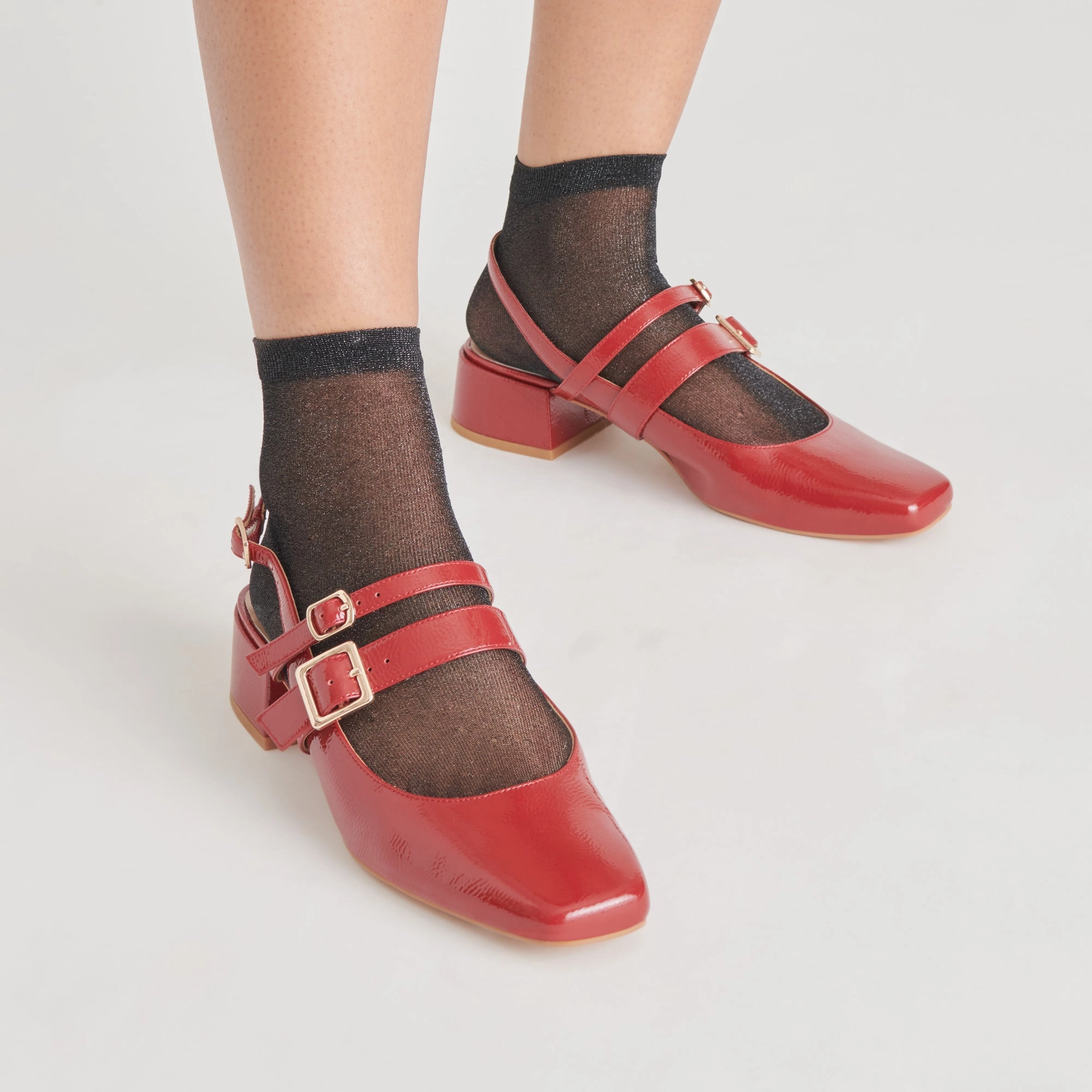 Box Guard PATZY HEELS CRIMSON CRINKLE PATENT LEATHER