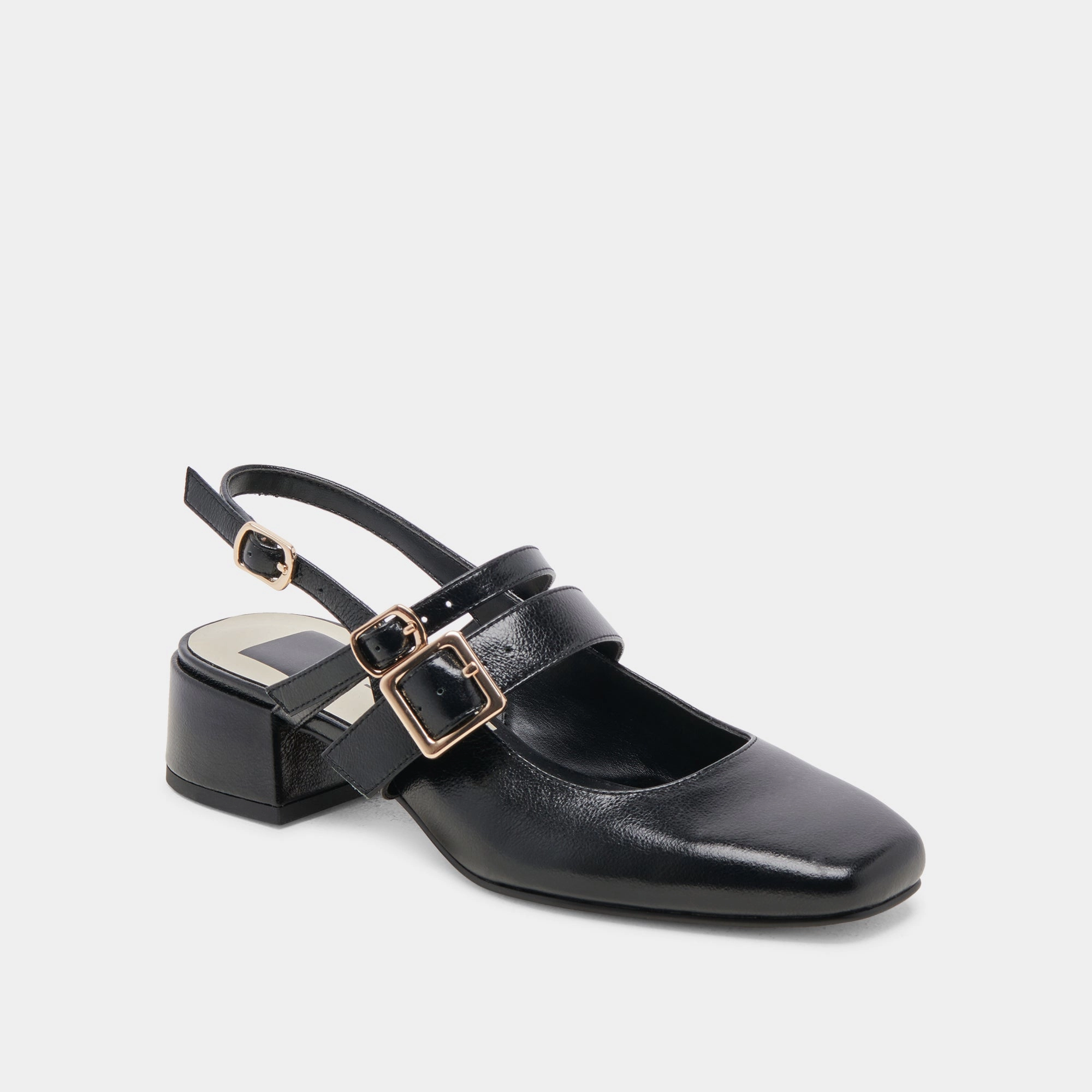 PATZY HEELS MIDNIGHT CRINKLE PATENT LEATHER Comfort Boost