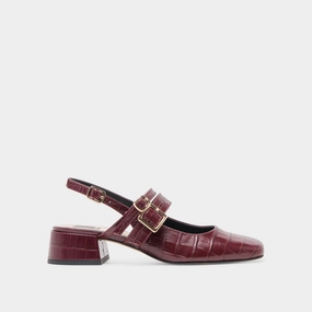 PATZY HEELS OXBLOOD EMBOSSED LEATHER Timeless Wear High Arch