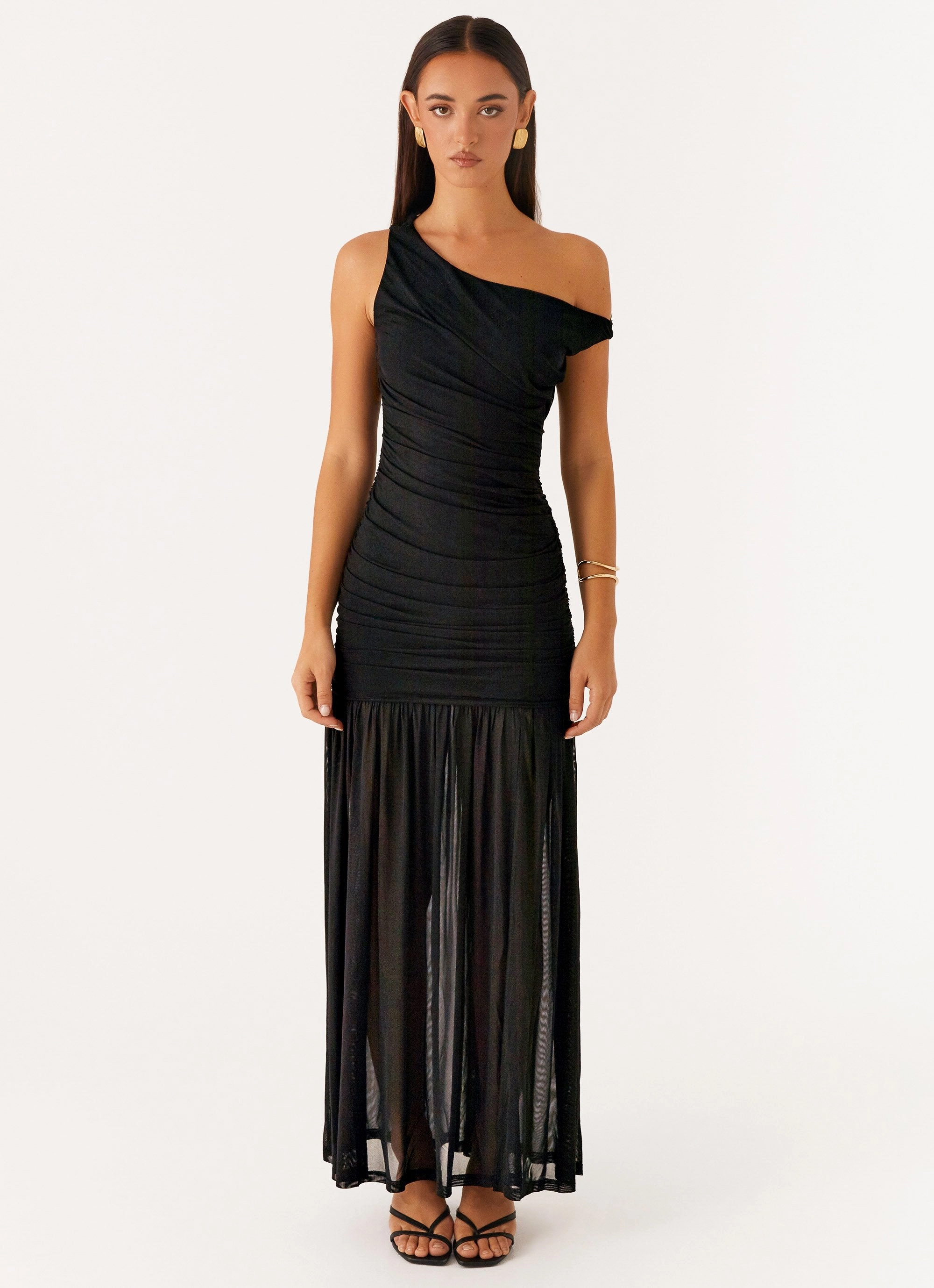 Pure Vibes Dreamy Texture Pavilion Maxi Dress - Black