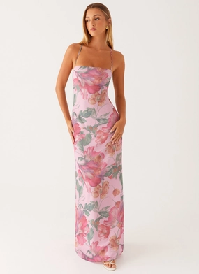 Peggy Maxi Dress - Pink Floral Layering Piece