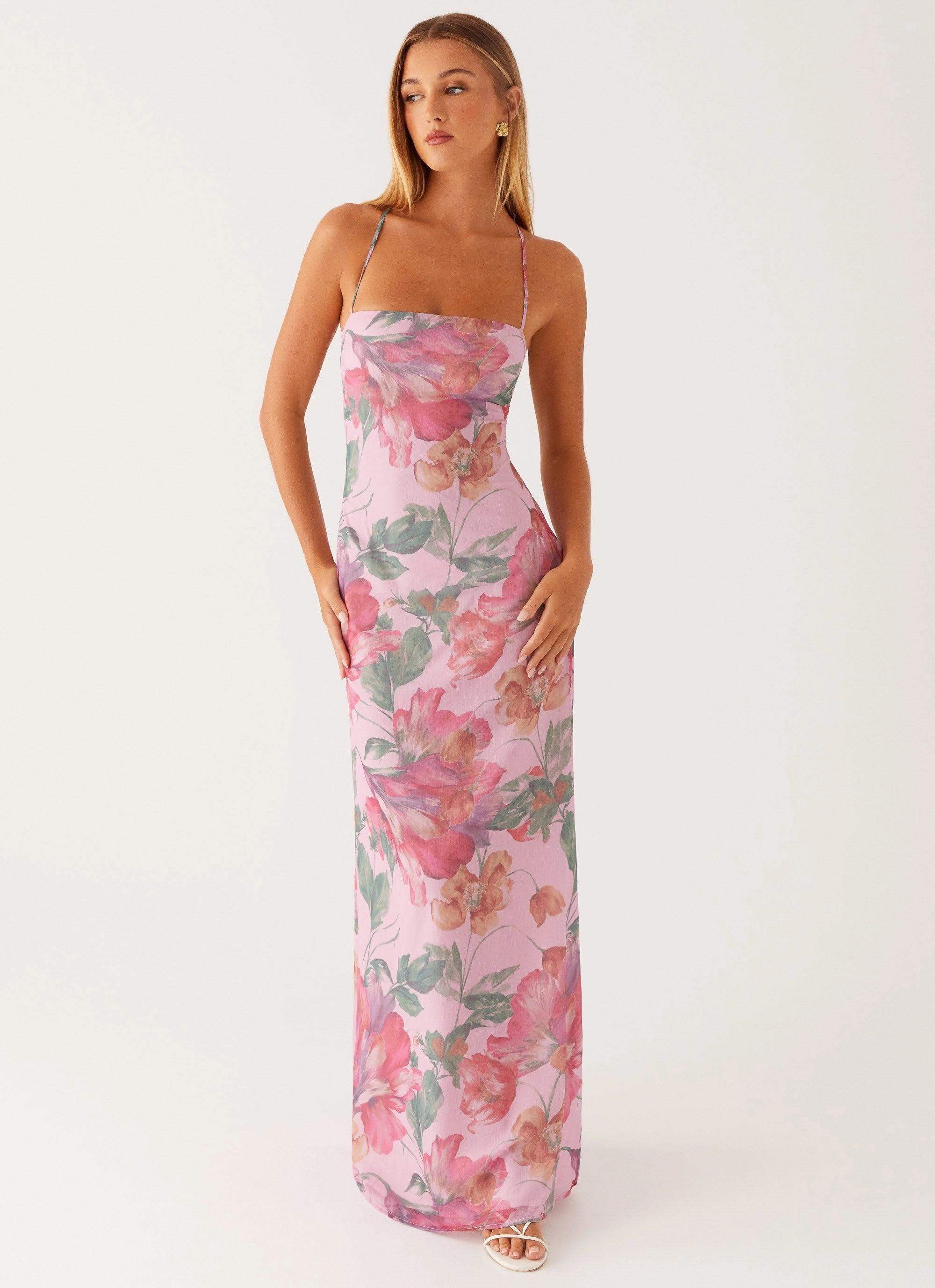 Peggy Maxi Dress - Pink Floral Layering Piece