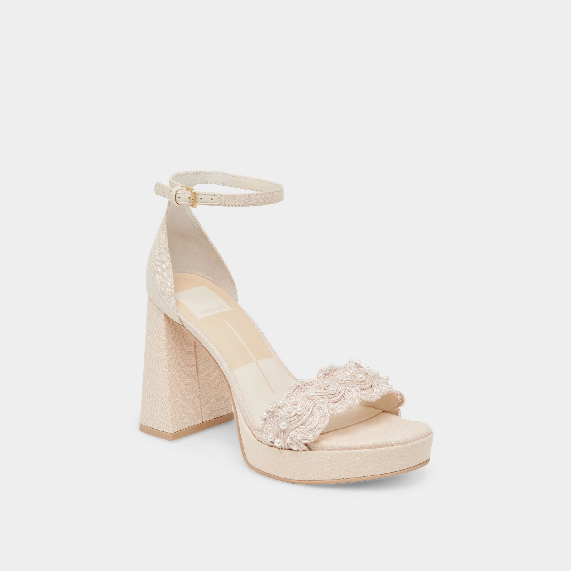 PELTIN PEARL HEELS VANILLA WOVEN RAFFIA Glam Heels