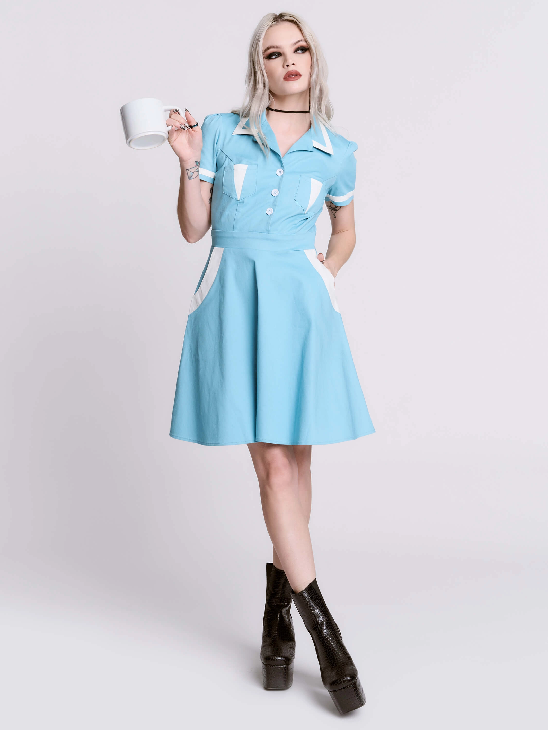 Black Lodge Waitress Dress Timeless elegance Bold Patterns