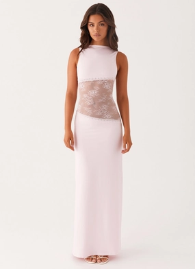 Curvy Glam Timeless Waist Fit Lucinda Maxi Dress - Pink