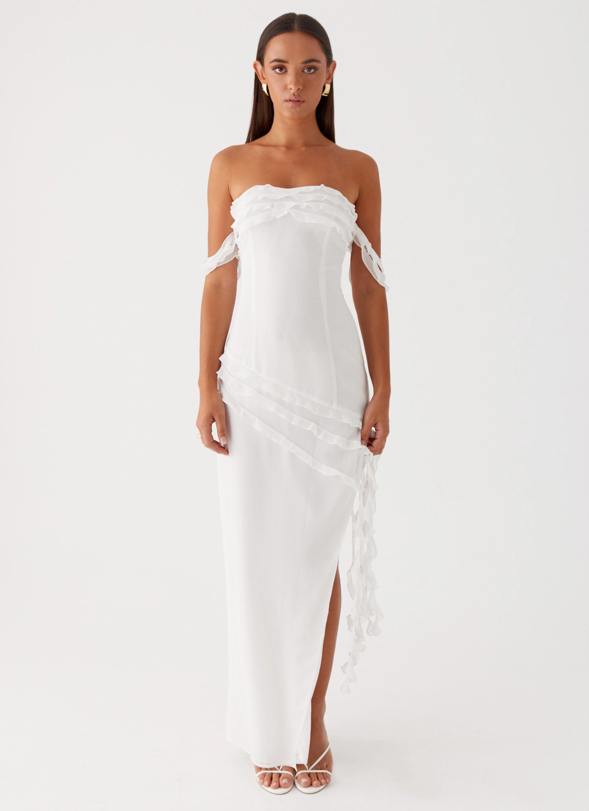 Spring Flow Versatile Cut Alaska Maxi Dress - White