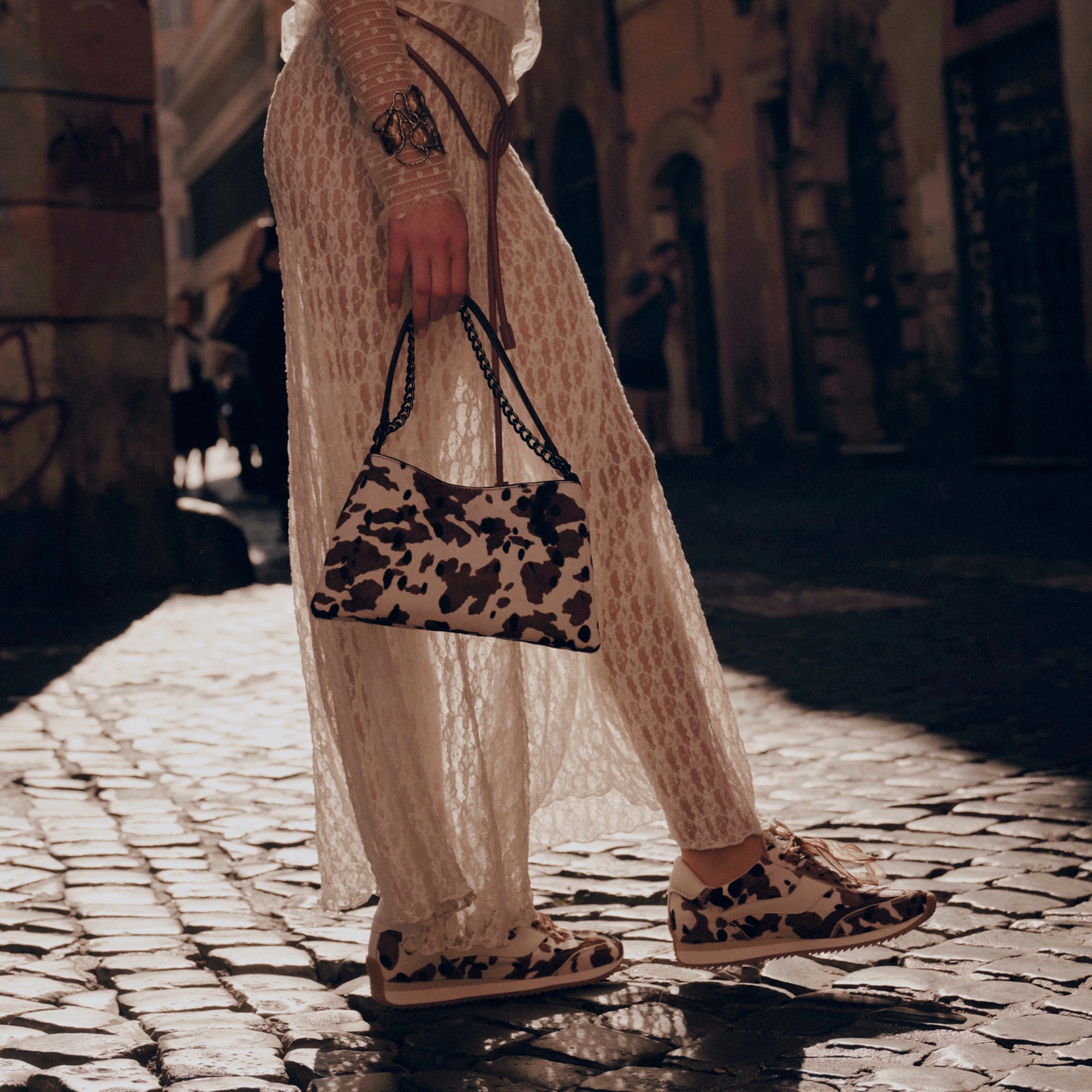 Abrasion Guard B.NTCD SNEAKERS COCOA TAURUS CALF HAIR