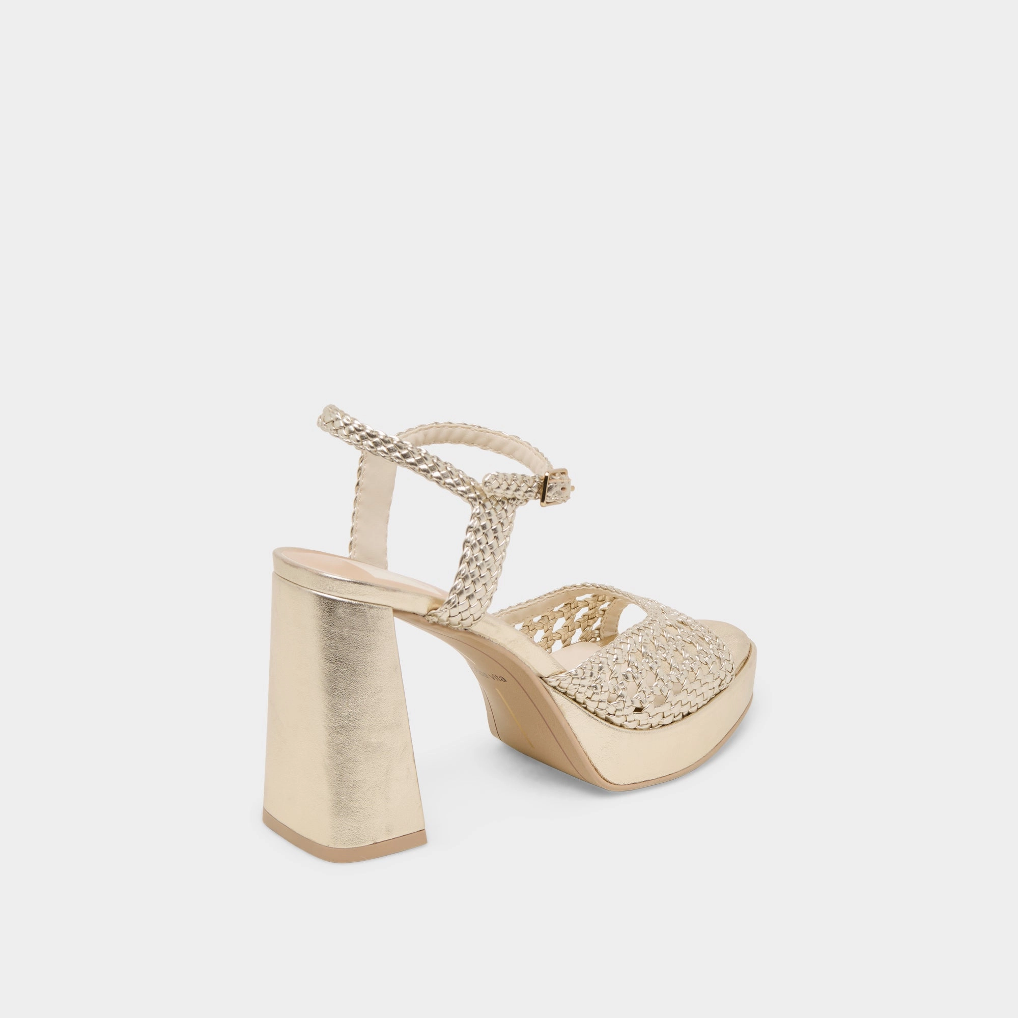 PEYTEN HEELS LIGHT GOLD WOVEN STELLA Special Pick Chic Booties