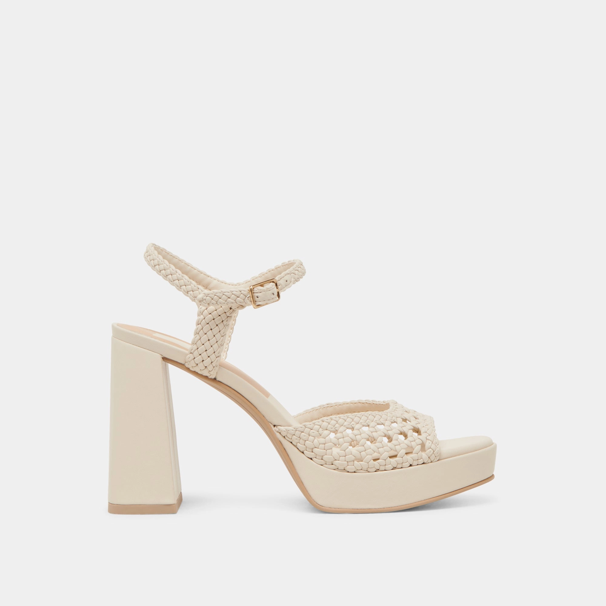 Stable Spark Comfort Straps PEYTEN WIDE HEELS CREME WOVEN STELLA