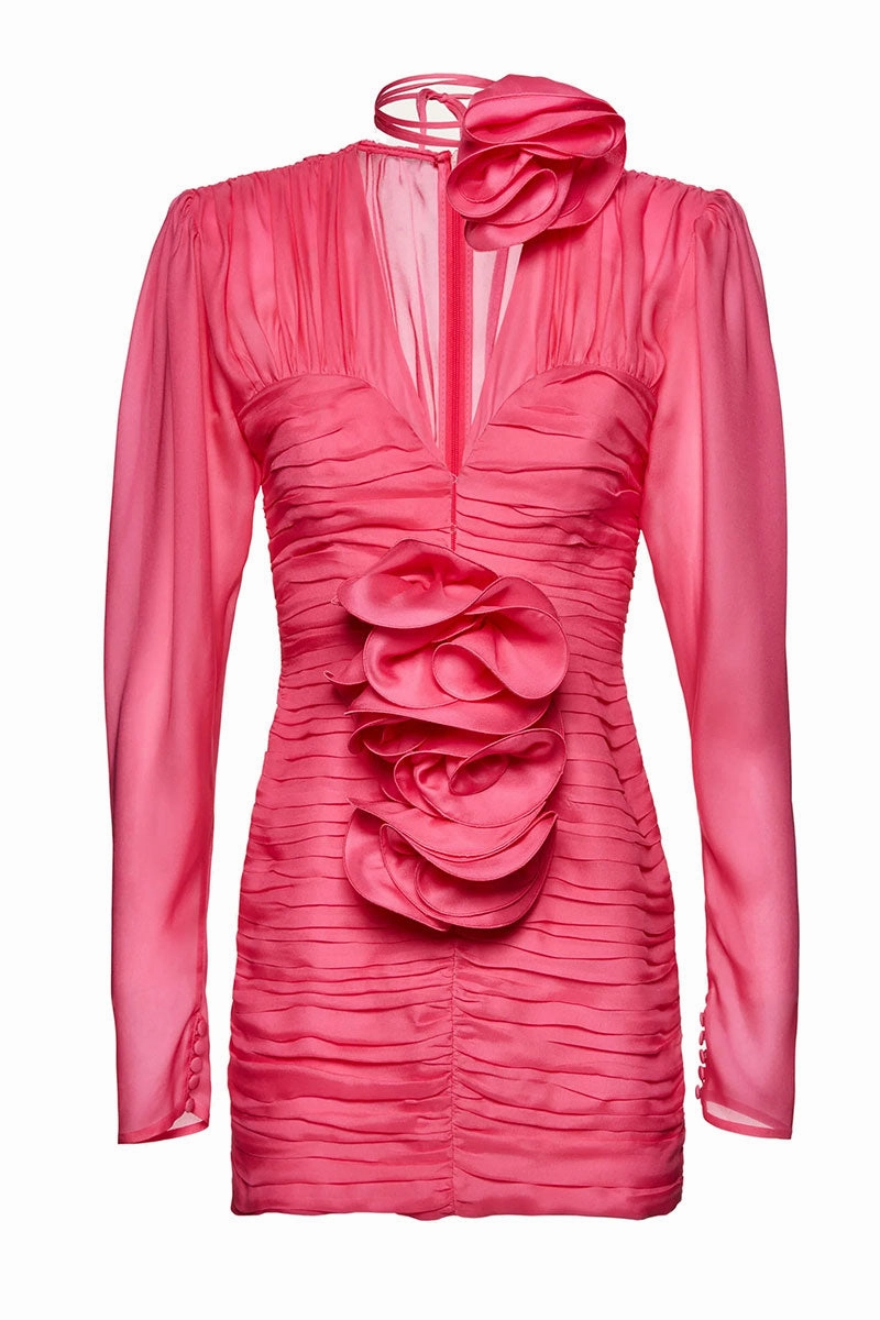 Refined Cut Blue Sky Pink Mini Dress