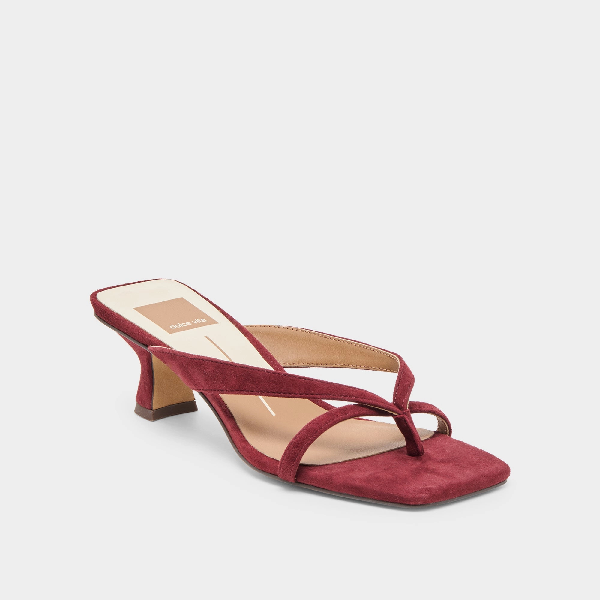 BREVEL HEELS OXBLOOD SUEDE Runway Glow Stable Grip